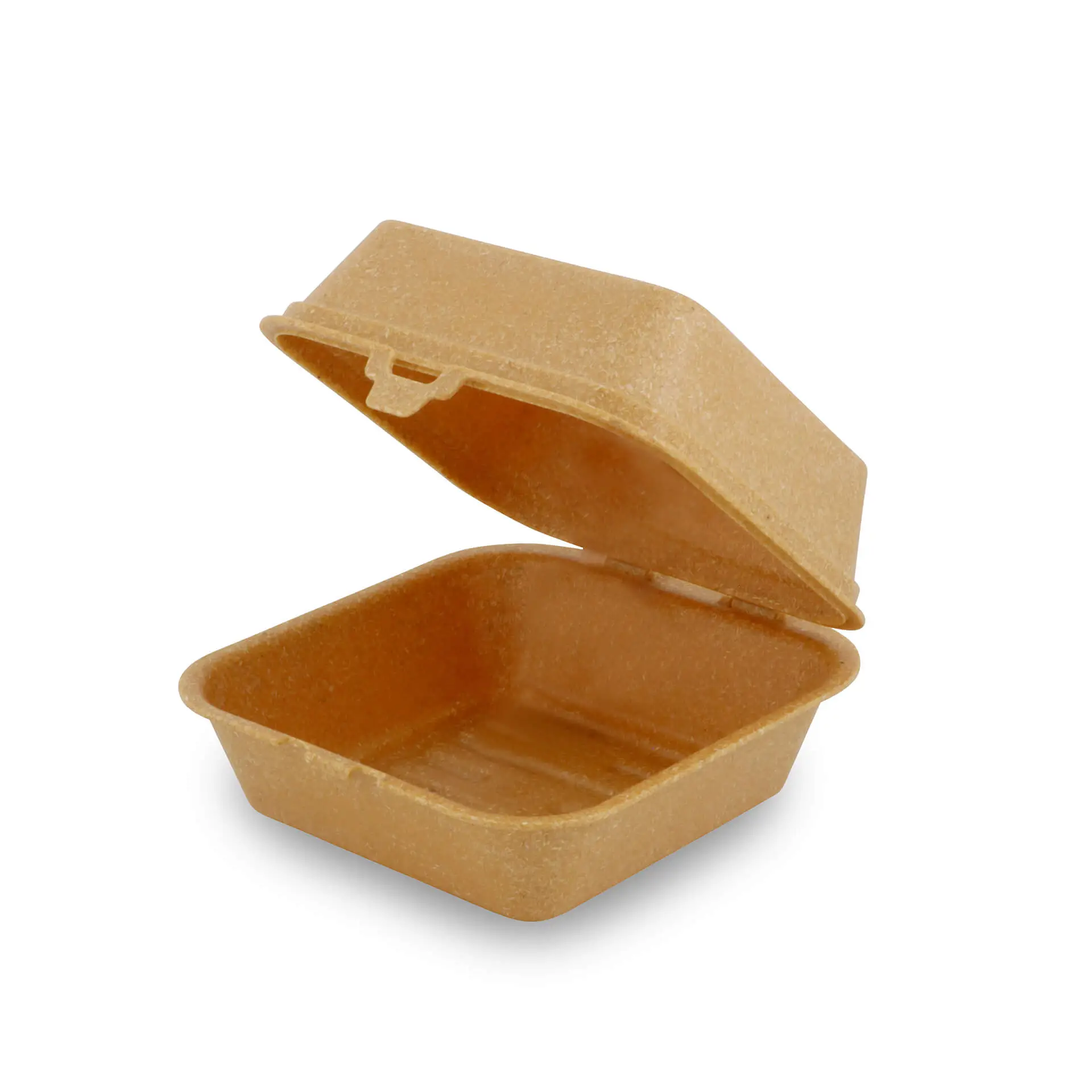 Reusable burger boxes "merways Box" 16 x 15 x 8.5 cm, caramel / brown