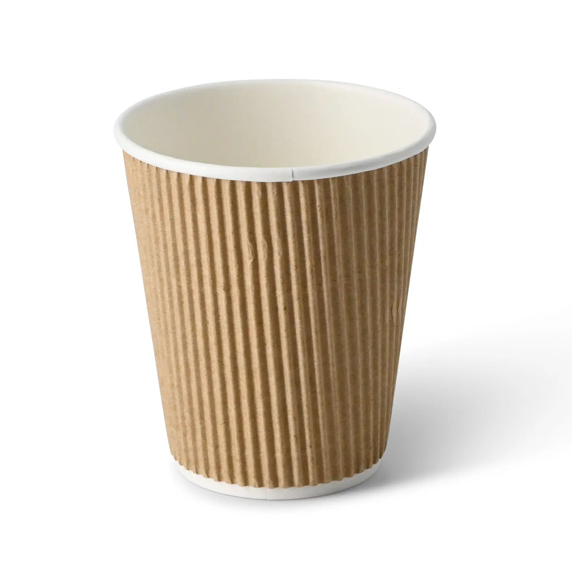 10 oz Take away coffee cups (coated) / Ripple cups, Ø 80 mm, brown, inner white