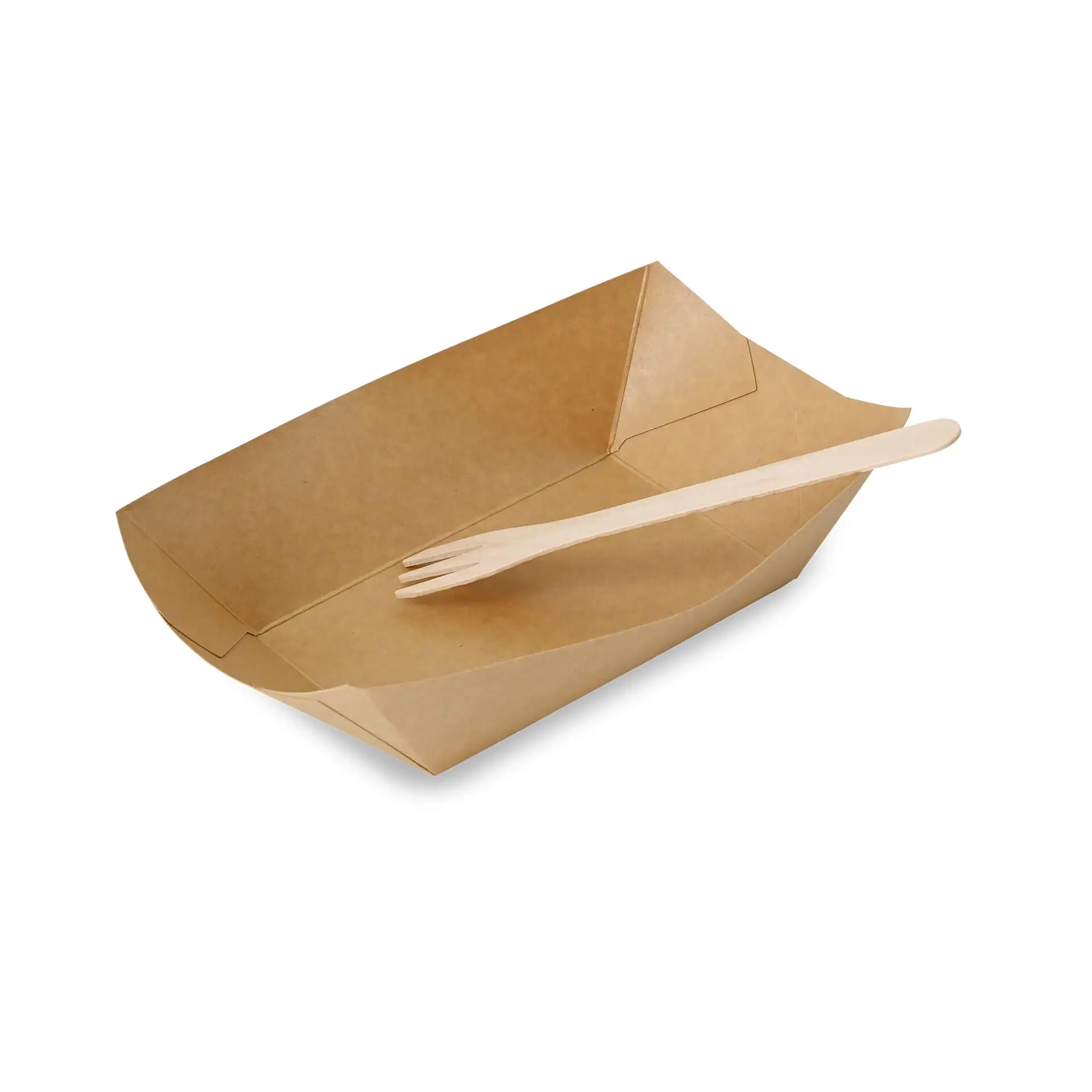 Cardboard-snack trays 800 ml, 21,5 x 16 x 5 cm, brown