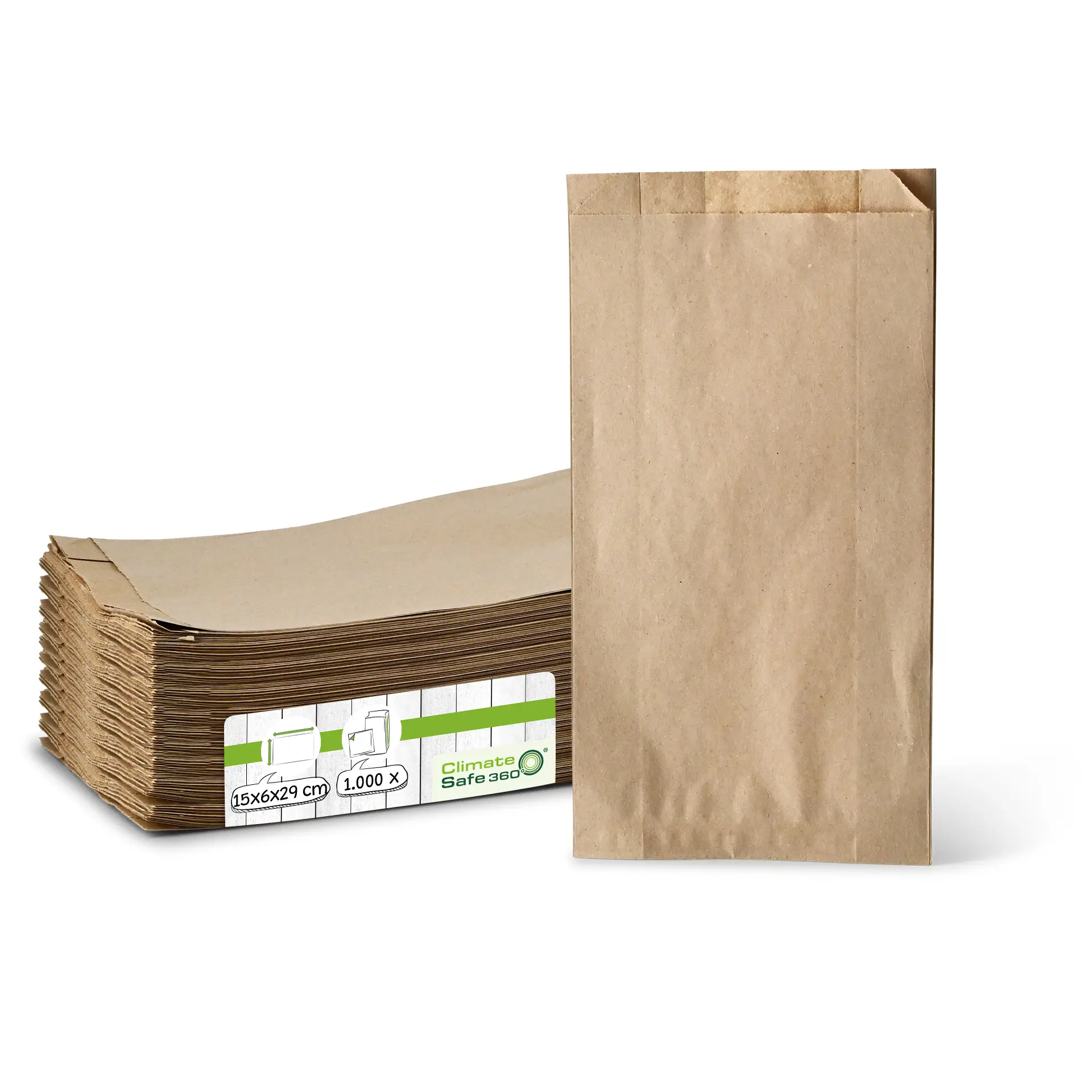 Paper-flat bags 15 x 6 x 29 cm, kraft