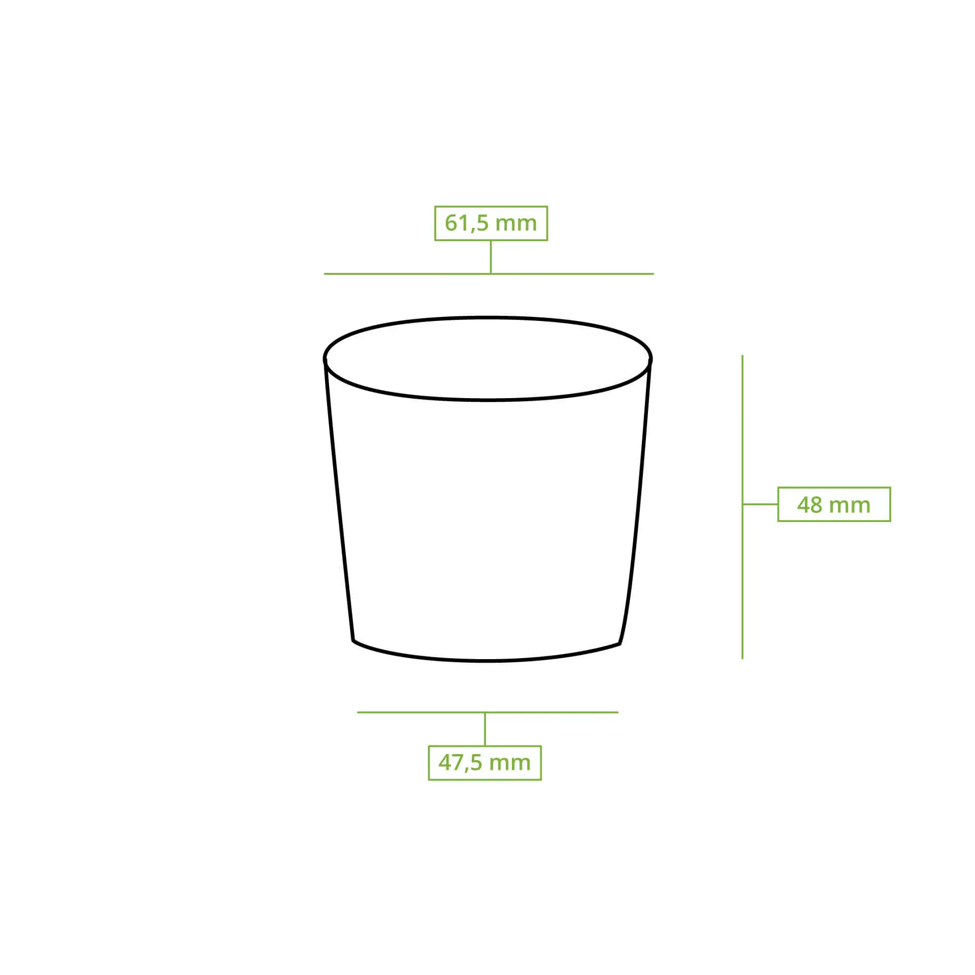 Paper-portion cups 50 ml, Ø 62 mm, unbleached