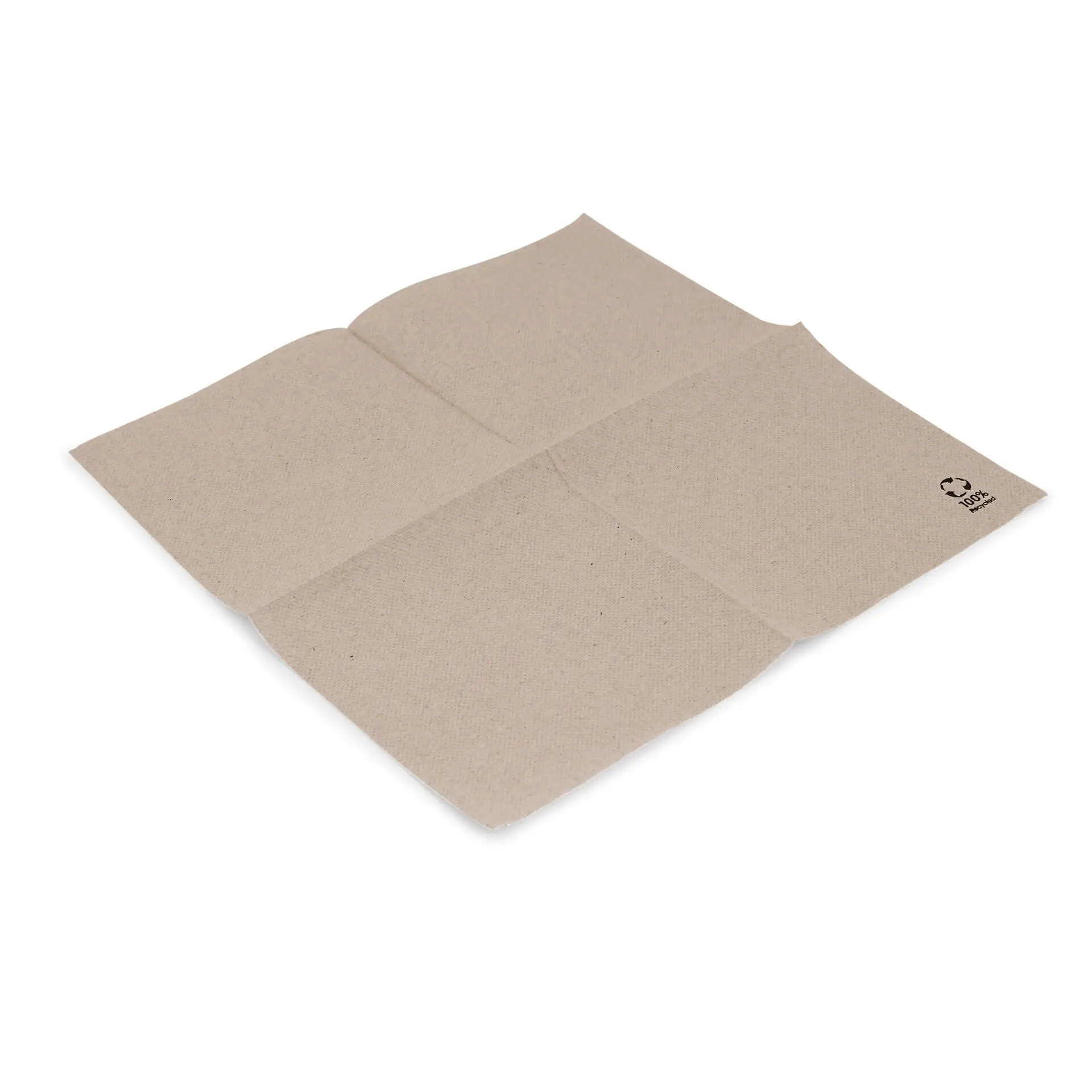 Napkins made of recycled paper (Premium) 25 x 25 cm, 2-ply, 1/4 fold, unbleached