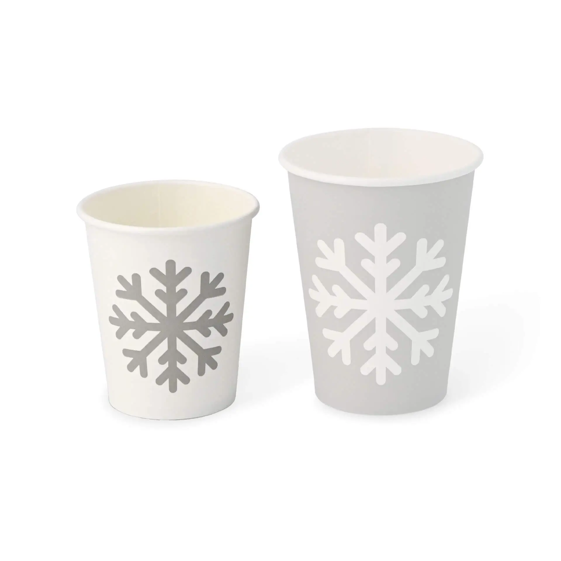 Paper cup Winter "Snowflake" 200 ml / 8 oz, Ø 80 mm, white