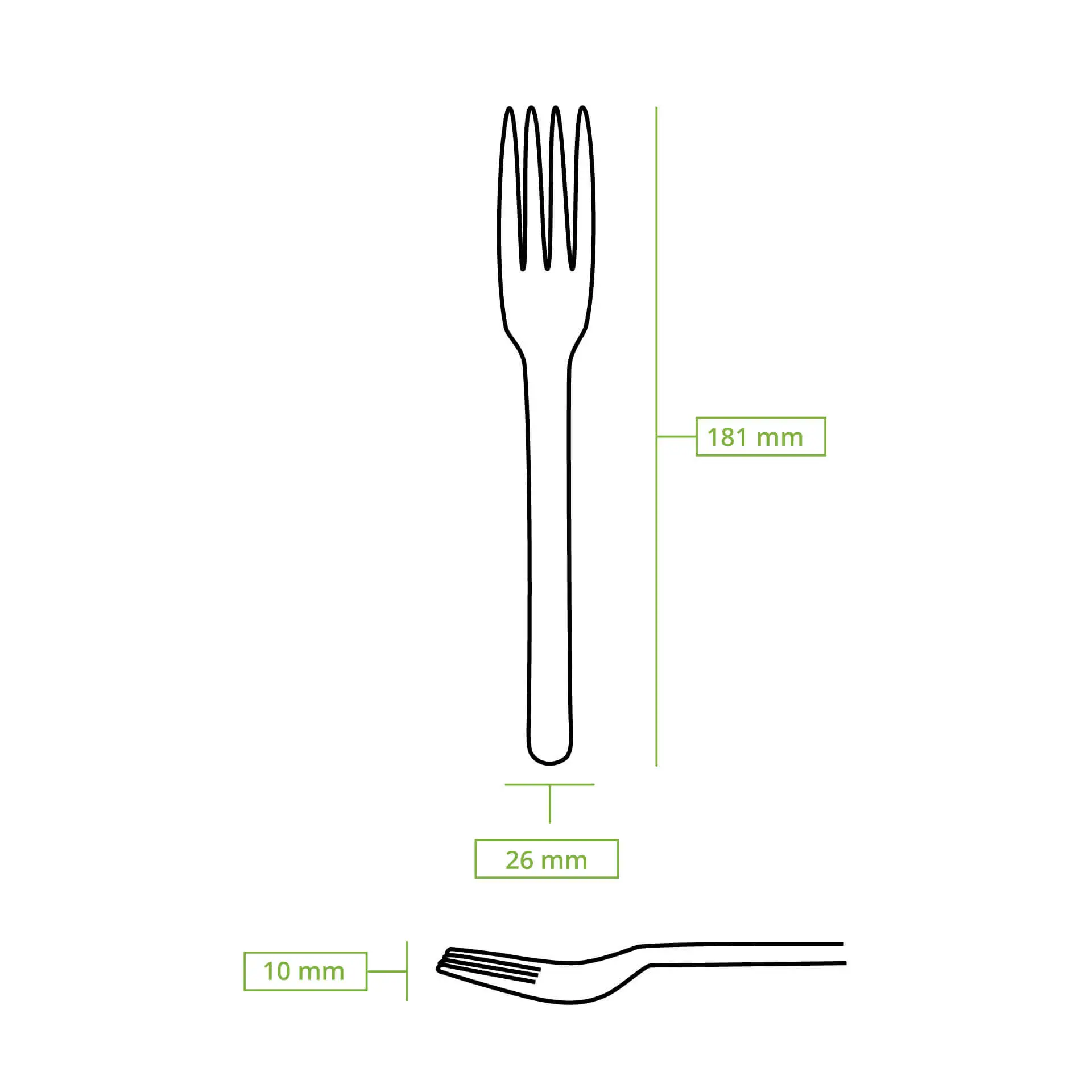 Reusable forks "merways Cutlery" 18 cm, natural