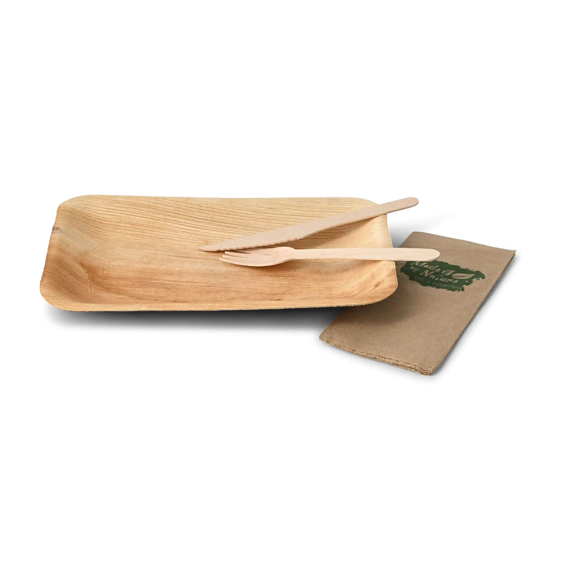 Palm leaf plate "Palmware®", 25 x 15 cm, flat, rectangular