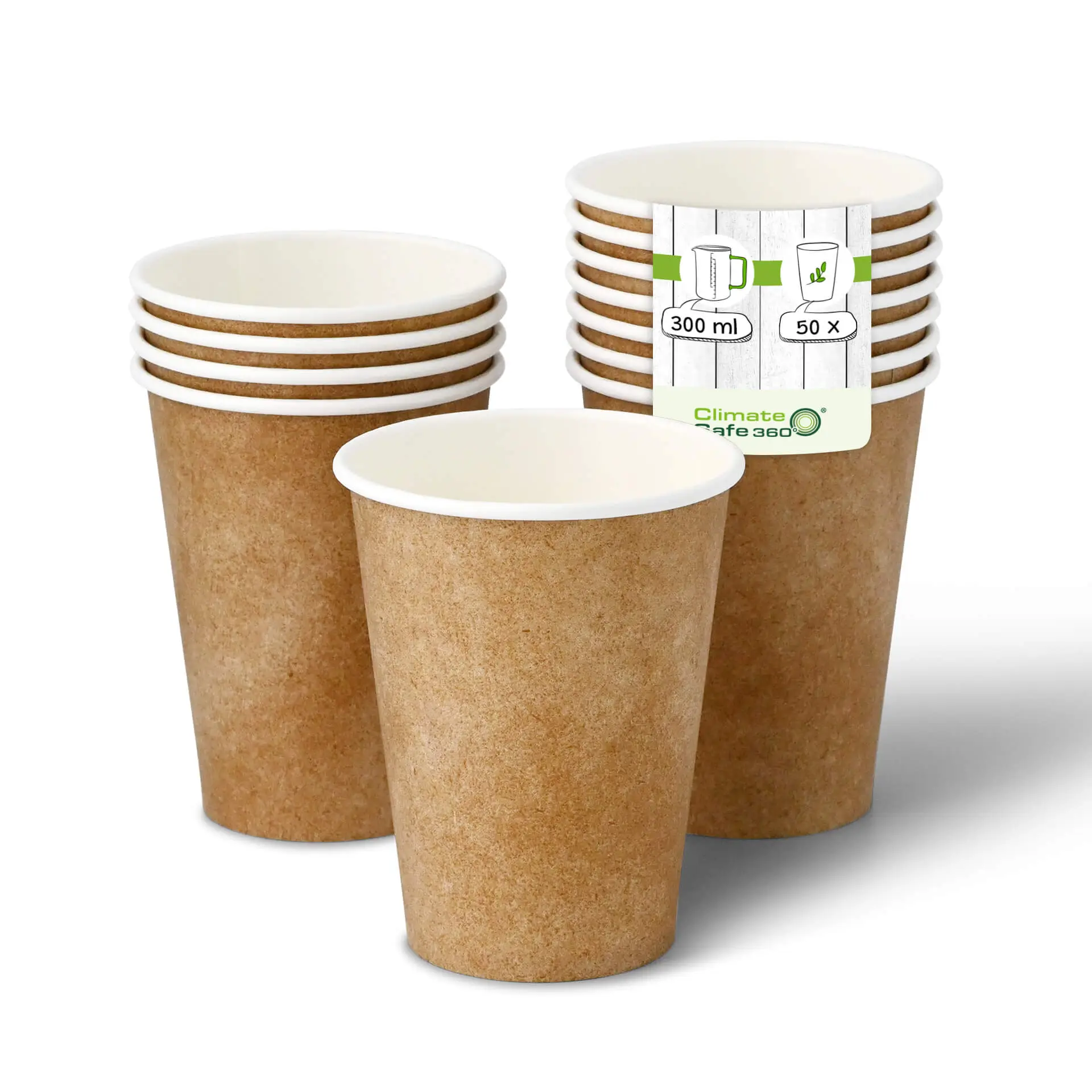 12 oz Paper cups single wall, Ø 90 mm, kraft