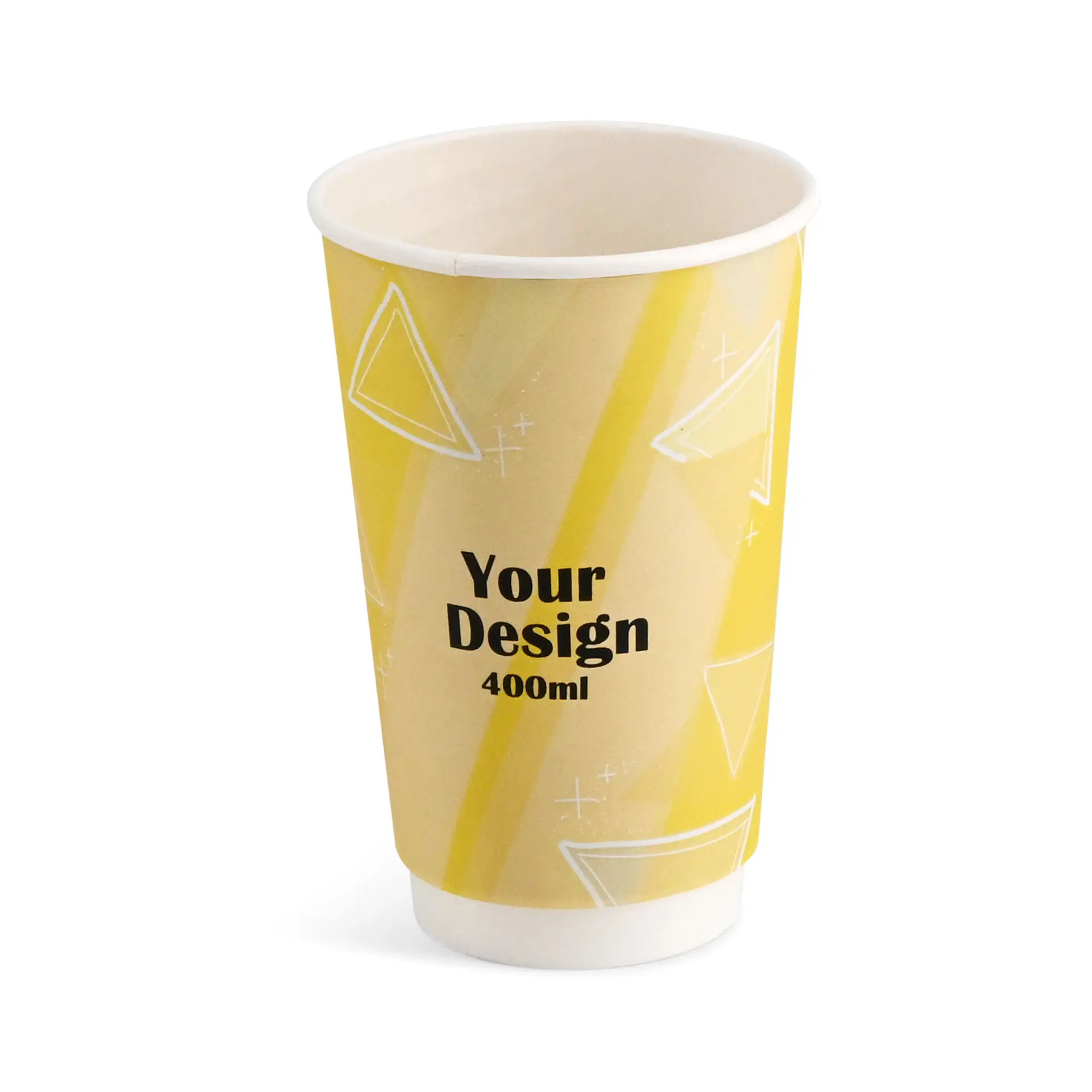 Printed take away coffee cups, double wall 400 ml / 16 oz, glossy