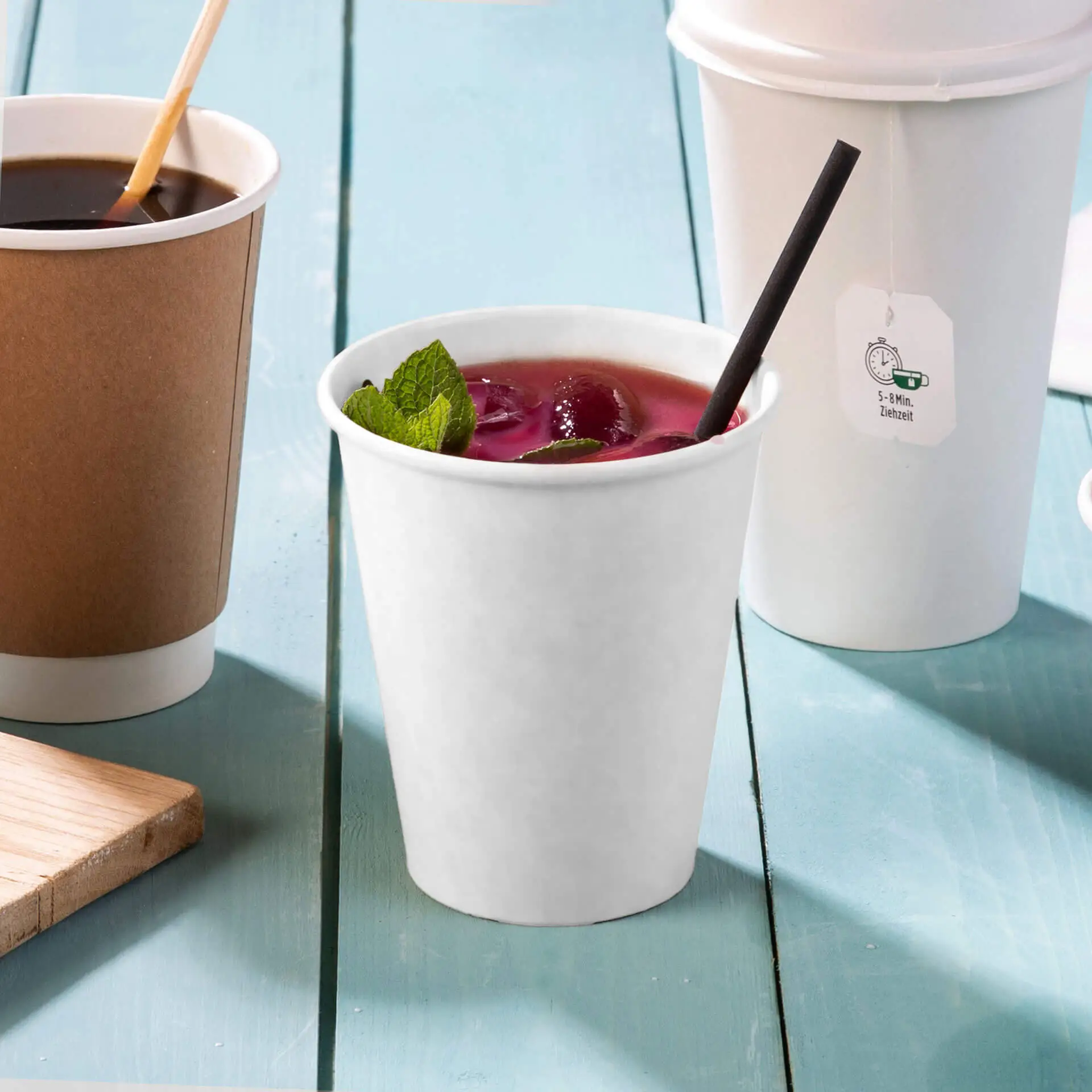 12 oz Paper cups (coated), Ø 90 mm, white