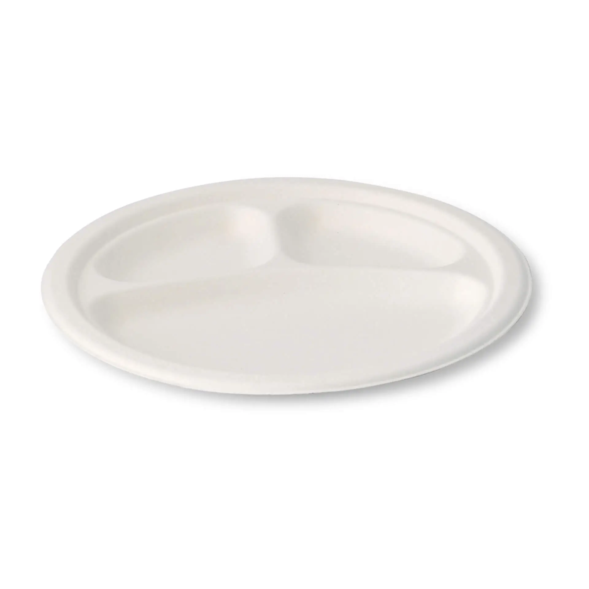 Ø 22 cm, Sugarcane-menu plate 3 compartments, round