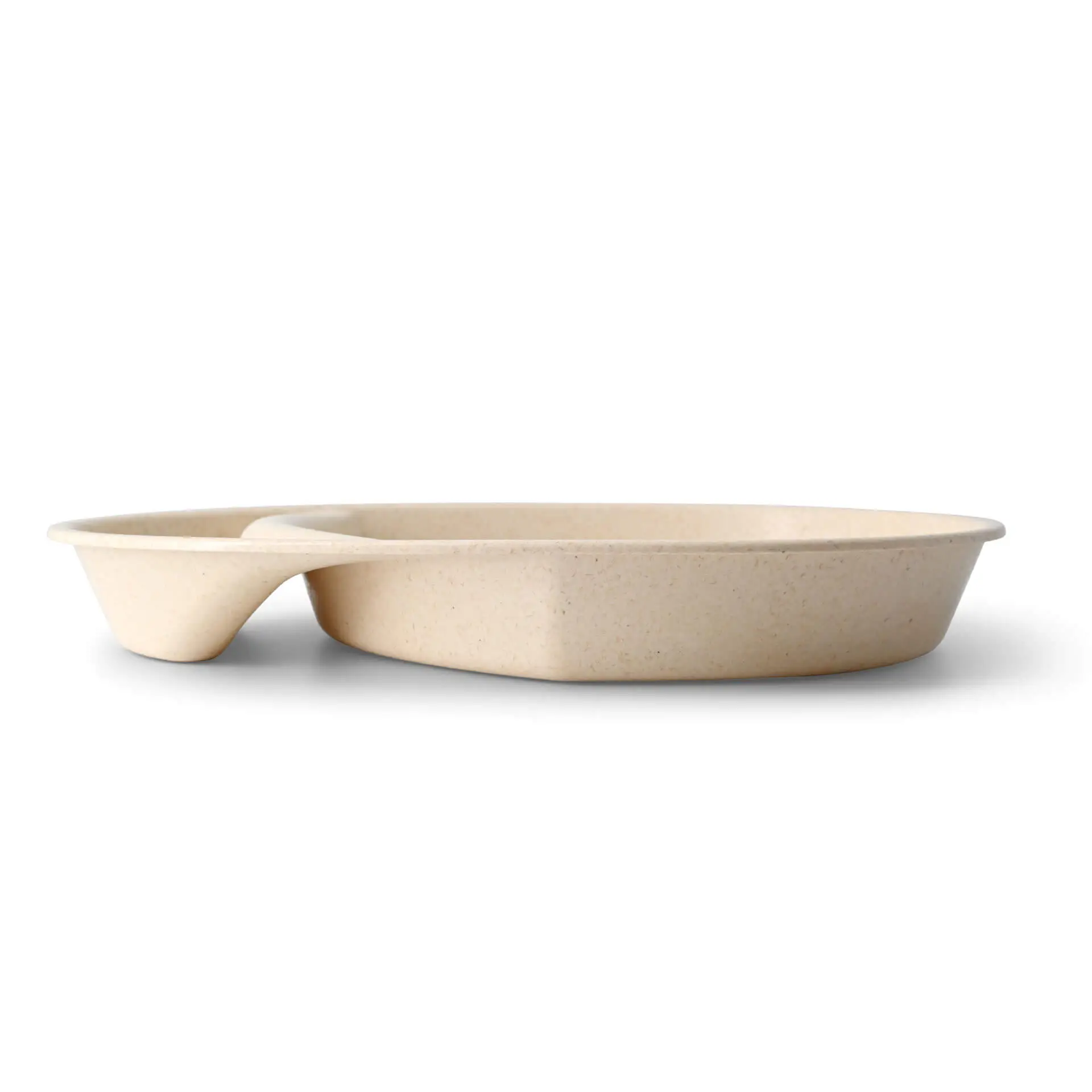 Reusable divided plates "merways Plate" 27.5 × 20 × 3.5 cm, 2 compartments, teardrop, creamy white