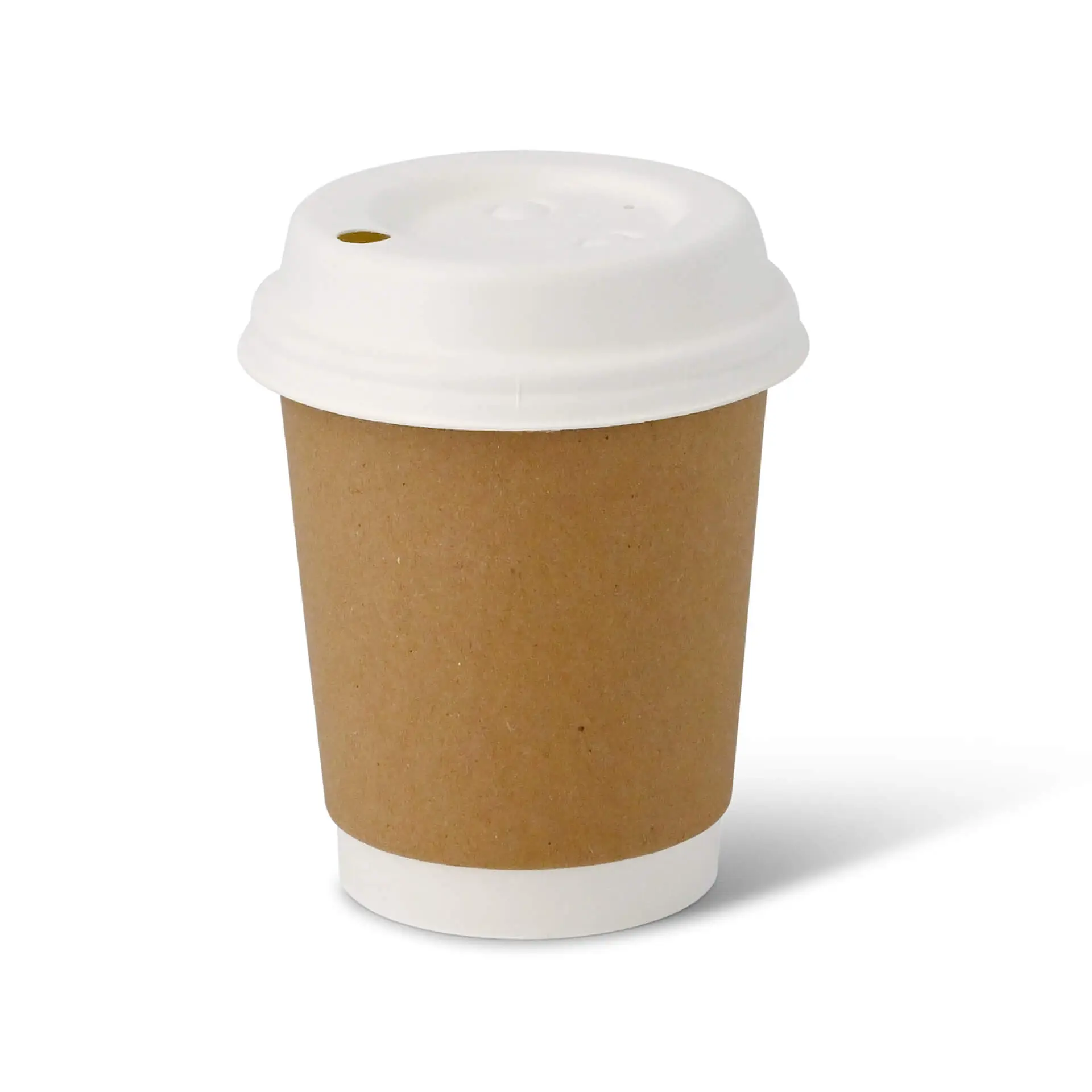 8 oz Disposable paper coffee cups double wall, Ø 80 mm, kraft