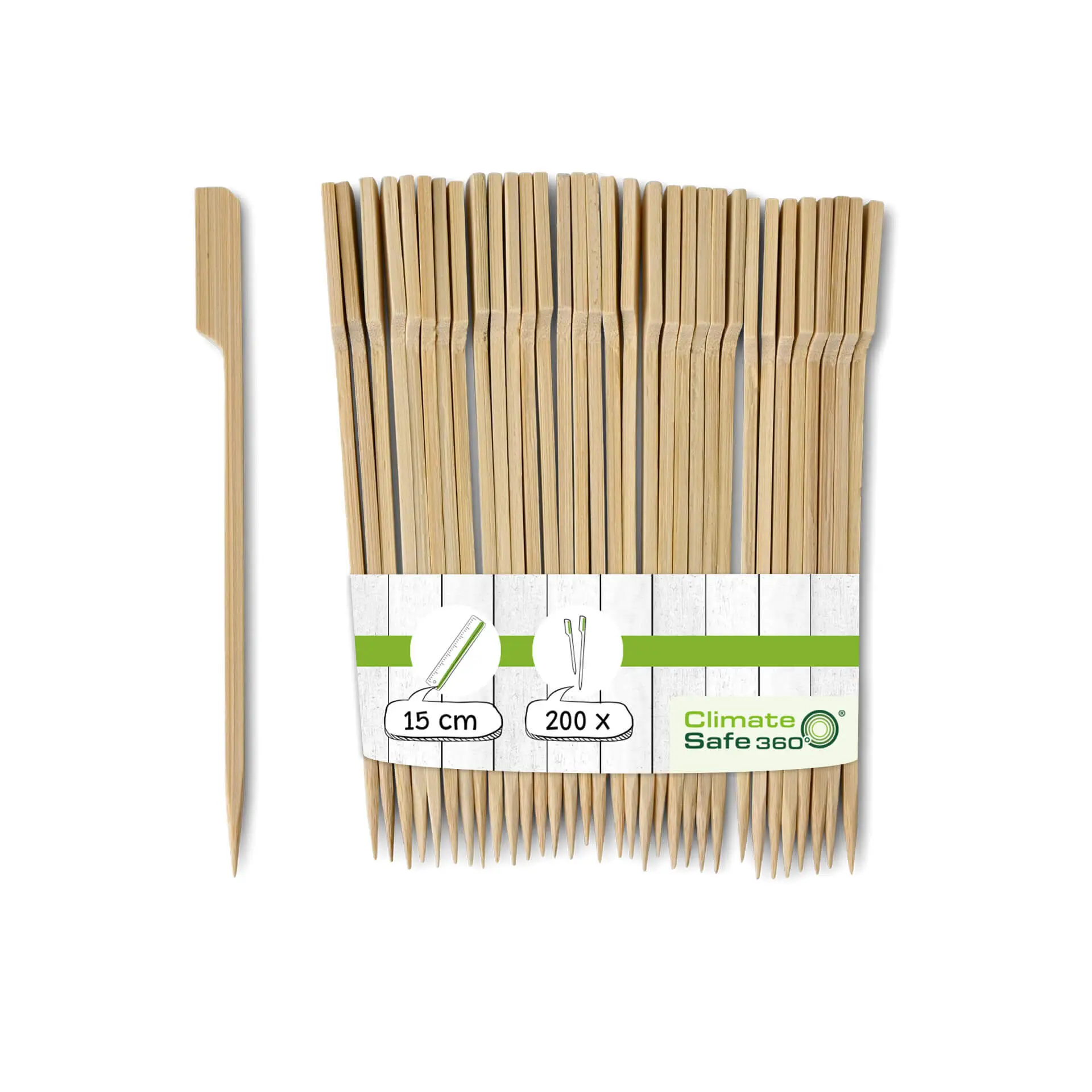 Bamboo paddle skewers 15 cm, untreated