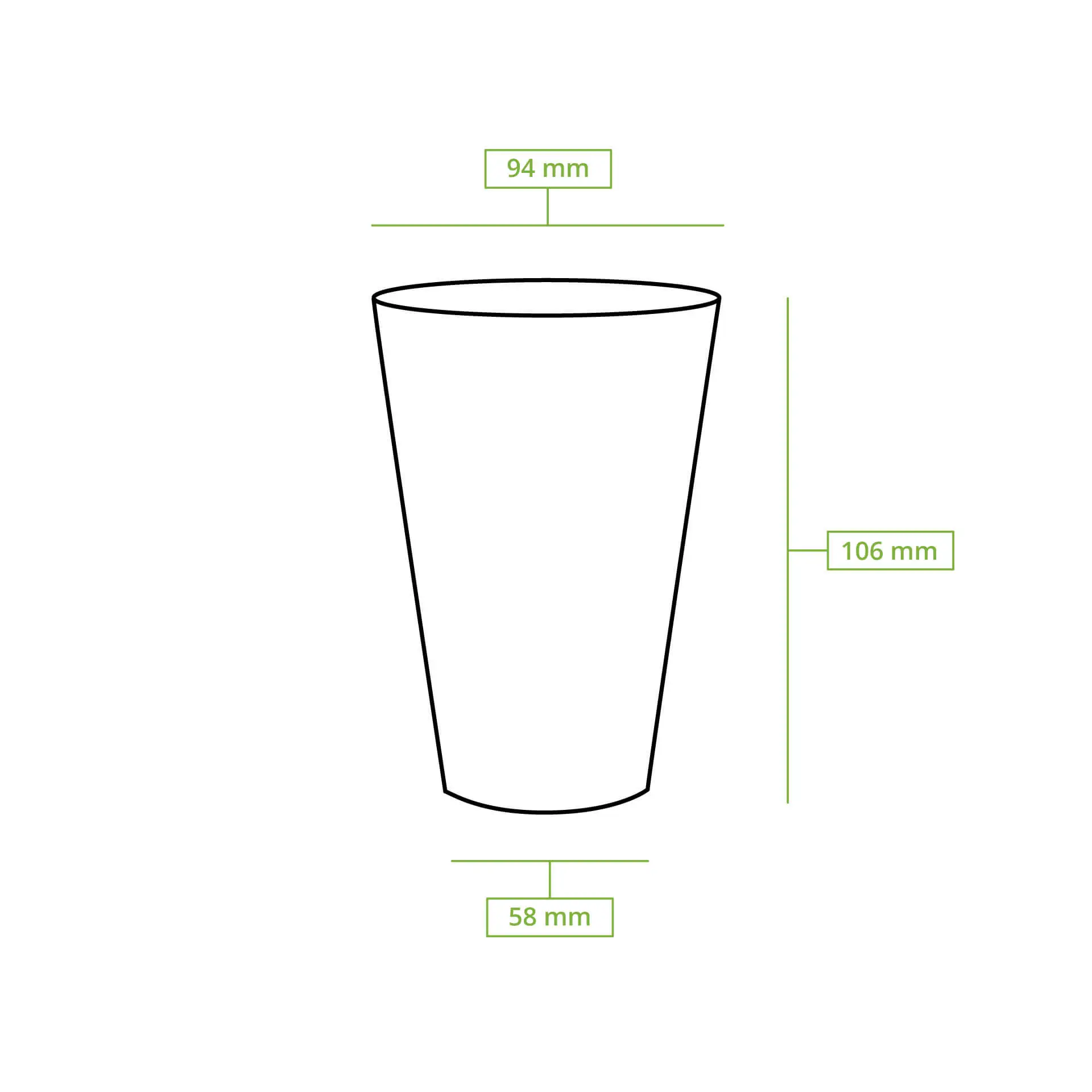 12 oz PLA transparent cups, Ø 95 mm