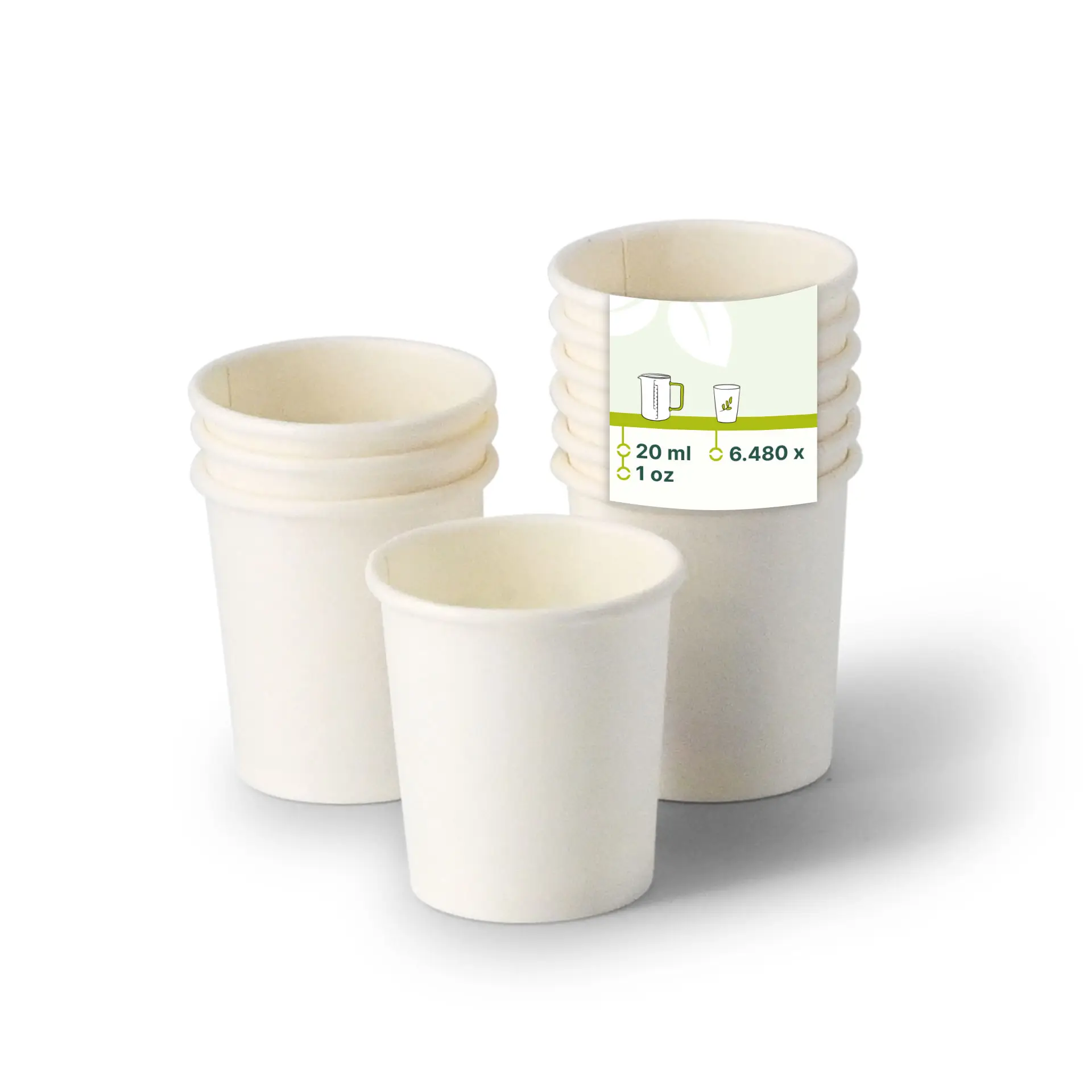 Paper shot cups, 20 ml / 2 cl, white