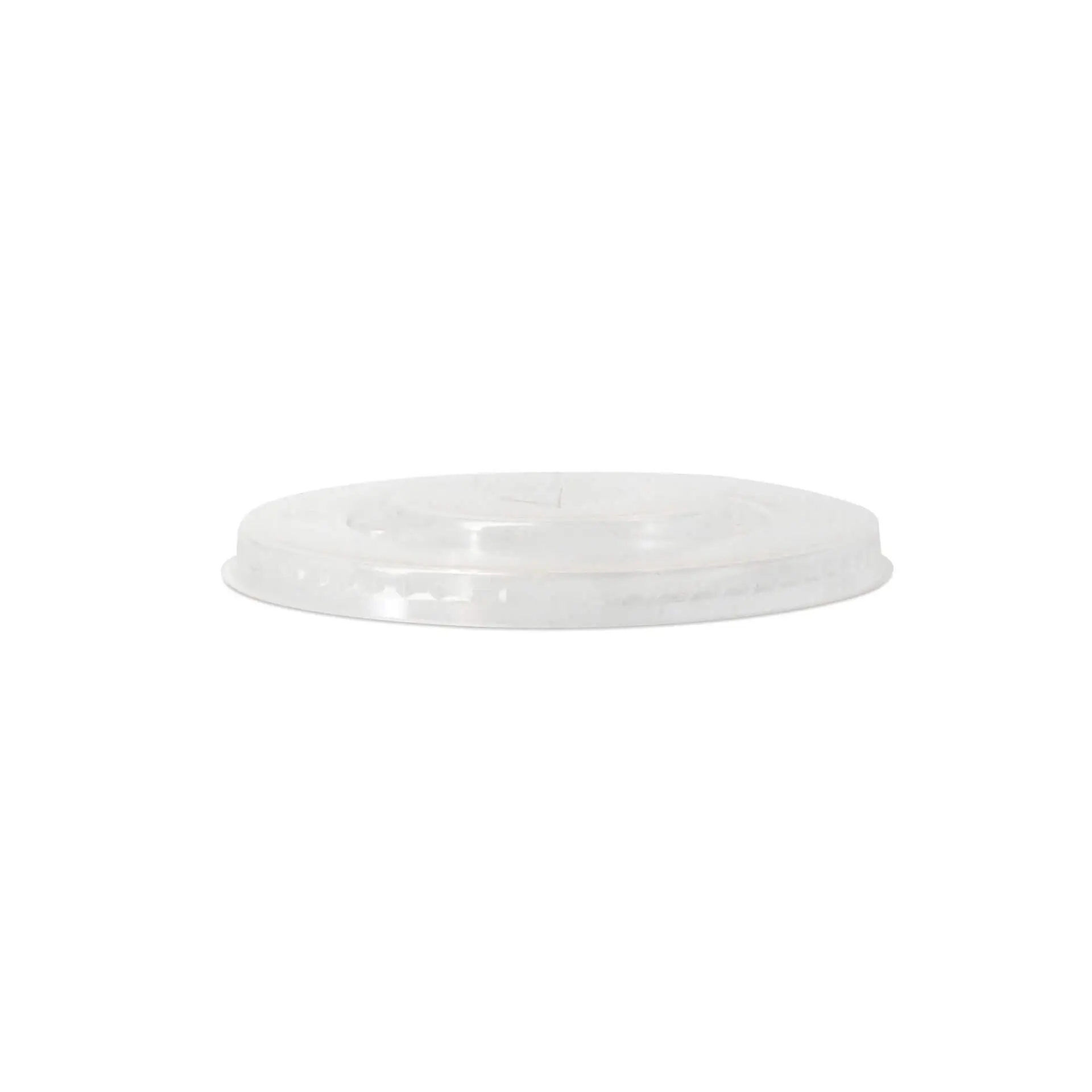 rPET flat lids Ø 95 mm, straw slot