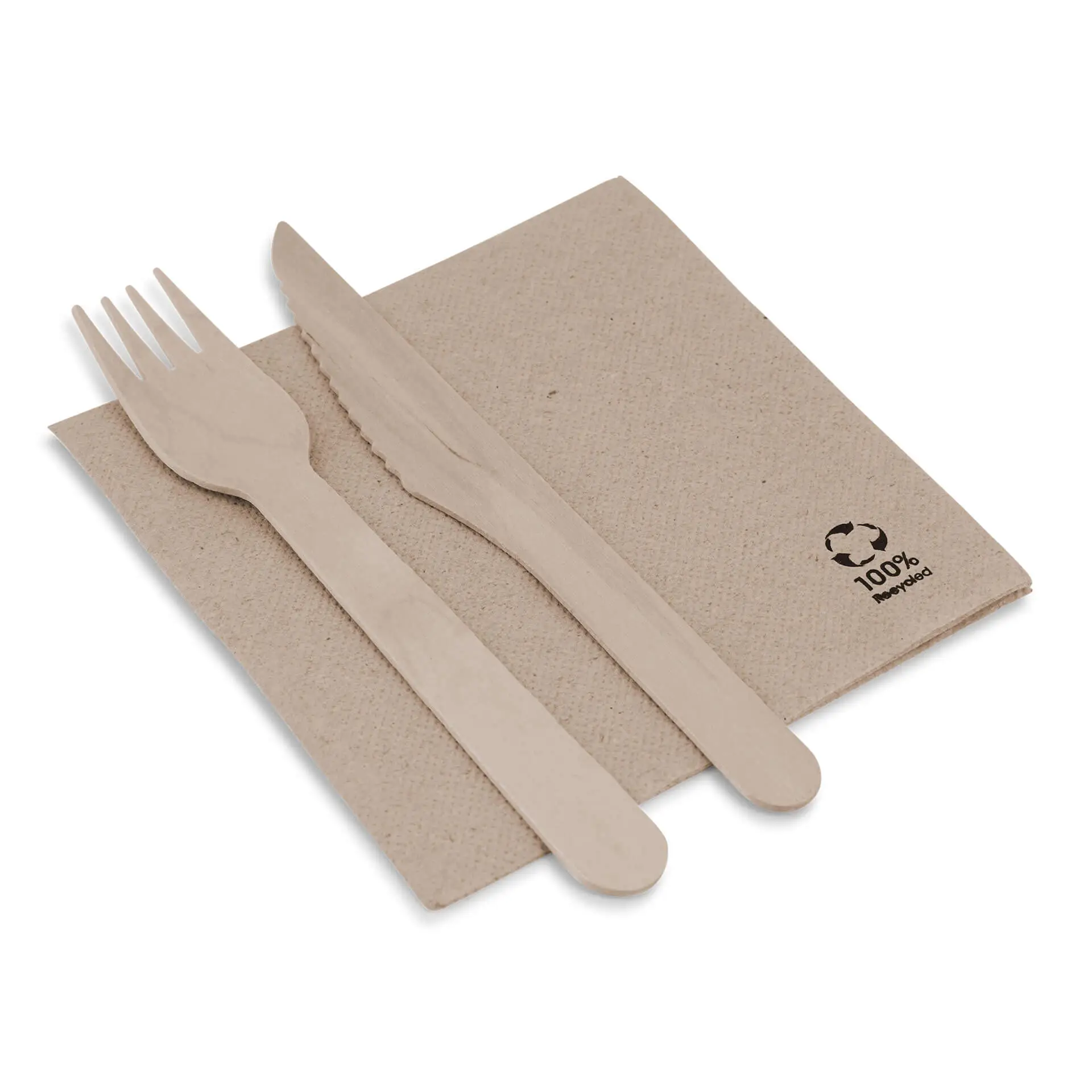 Napkins made of recycled paper (Premium) 25 x 25 cm, 2-ply, 1/4 fold, unbleached