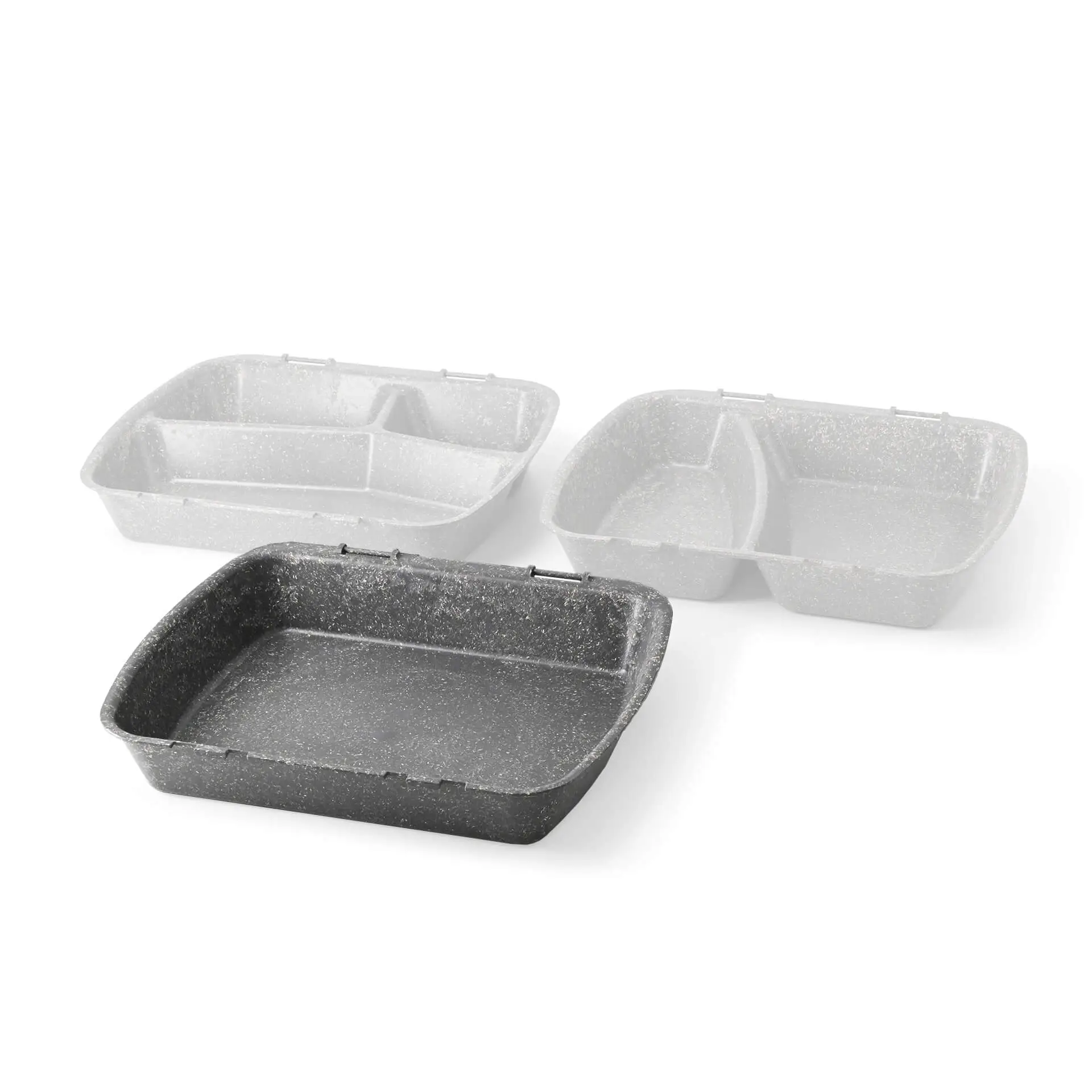 Reusable menu-containers merways-Box 24,5 x 20 x 4,5 cm, HP4, pepper / grey