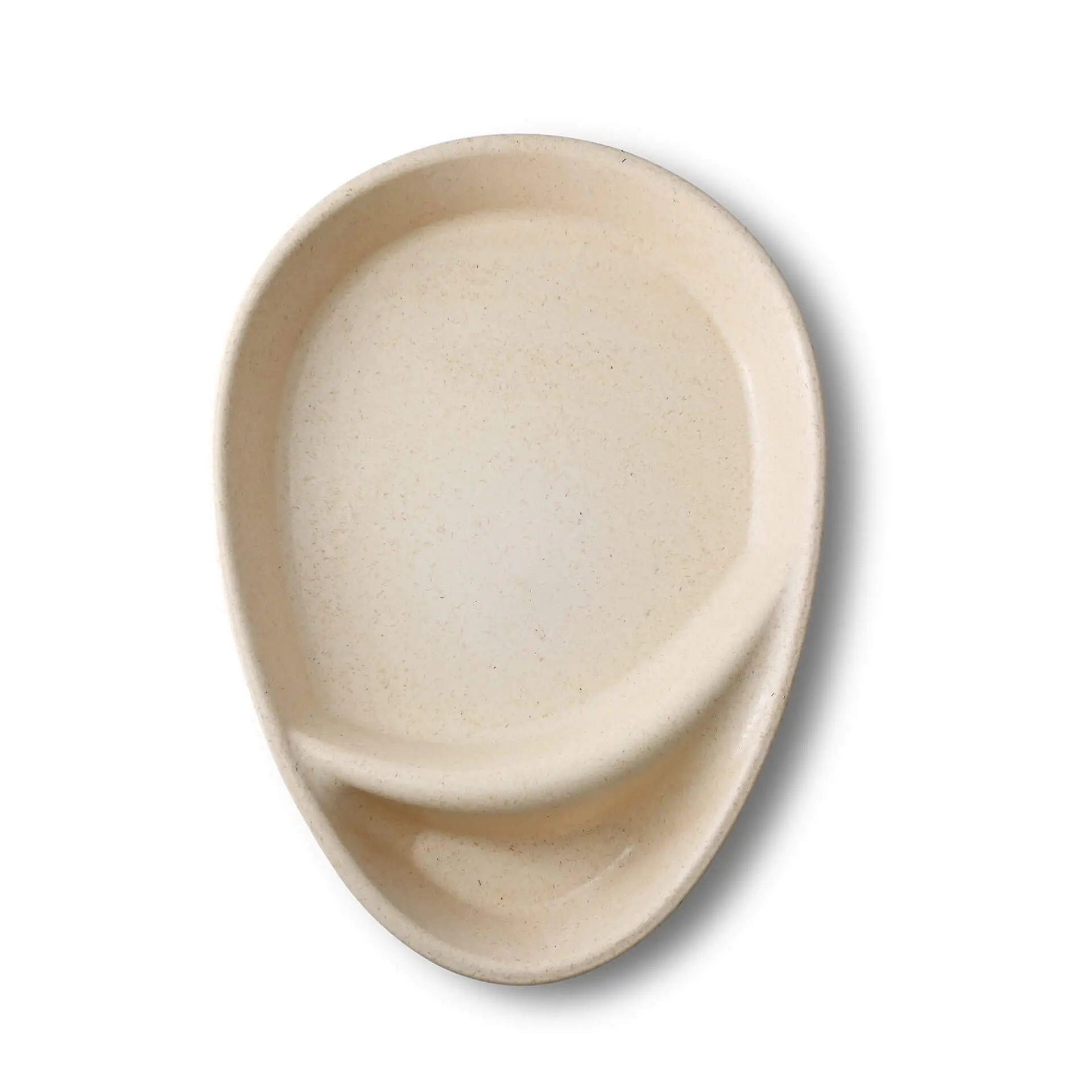 Reusable divided plates "merways Plate" 27.5 × 20 × 3.5 cm, 2 compartments, teardrop, creamy white