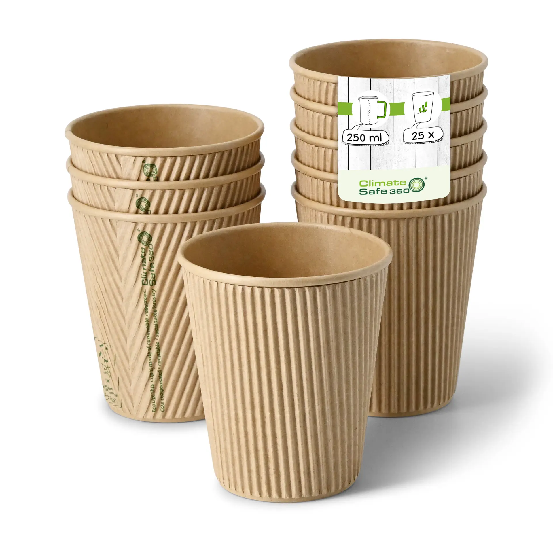 10 oz Ripple cups / Coffee cups, Ø 90 mm, kraft