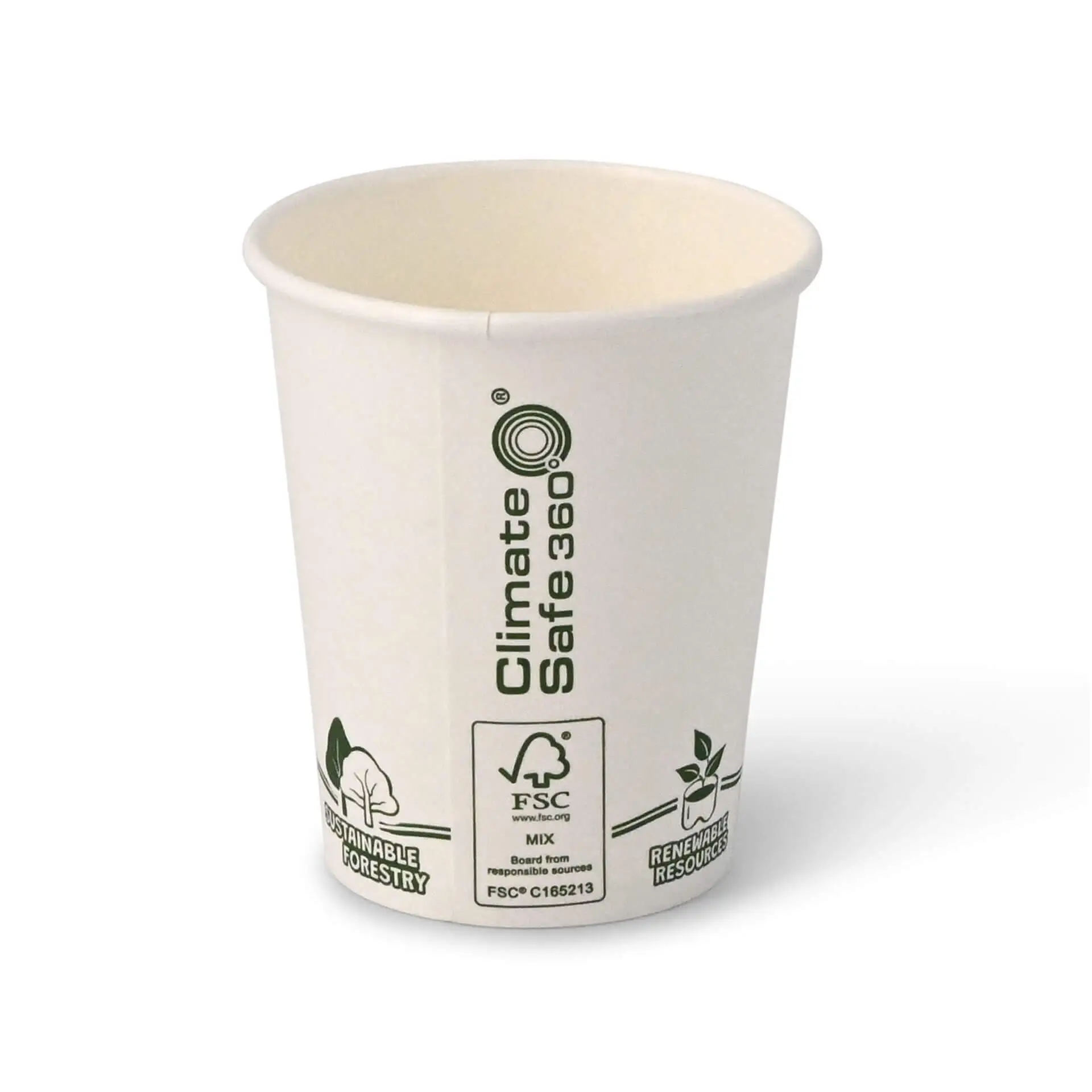 8 oz Paper cups single wall, Ø 80 mm, "EcoUp©" icons