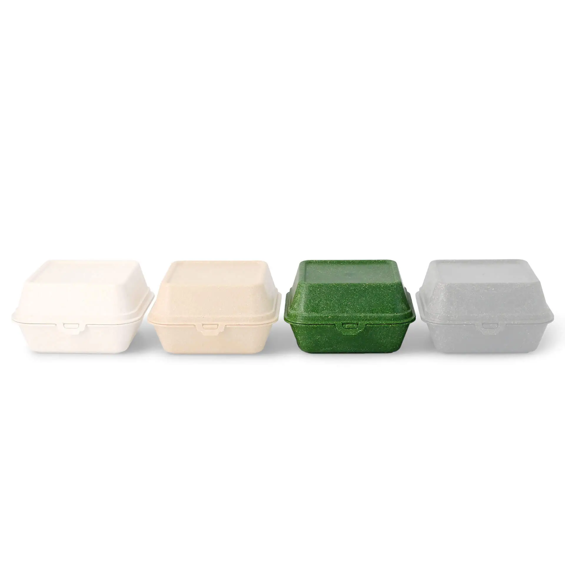 Reusable burger boxes "merways Box" 16 x 15 x 8.5 cm, spinach / dark green