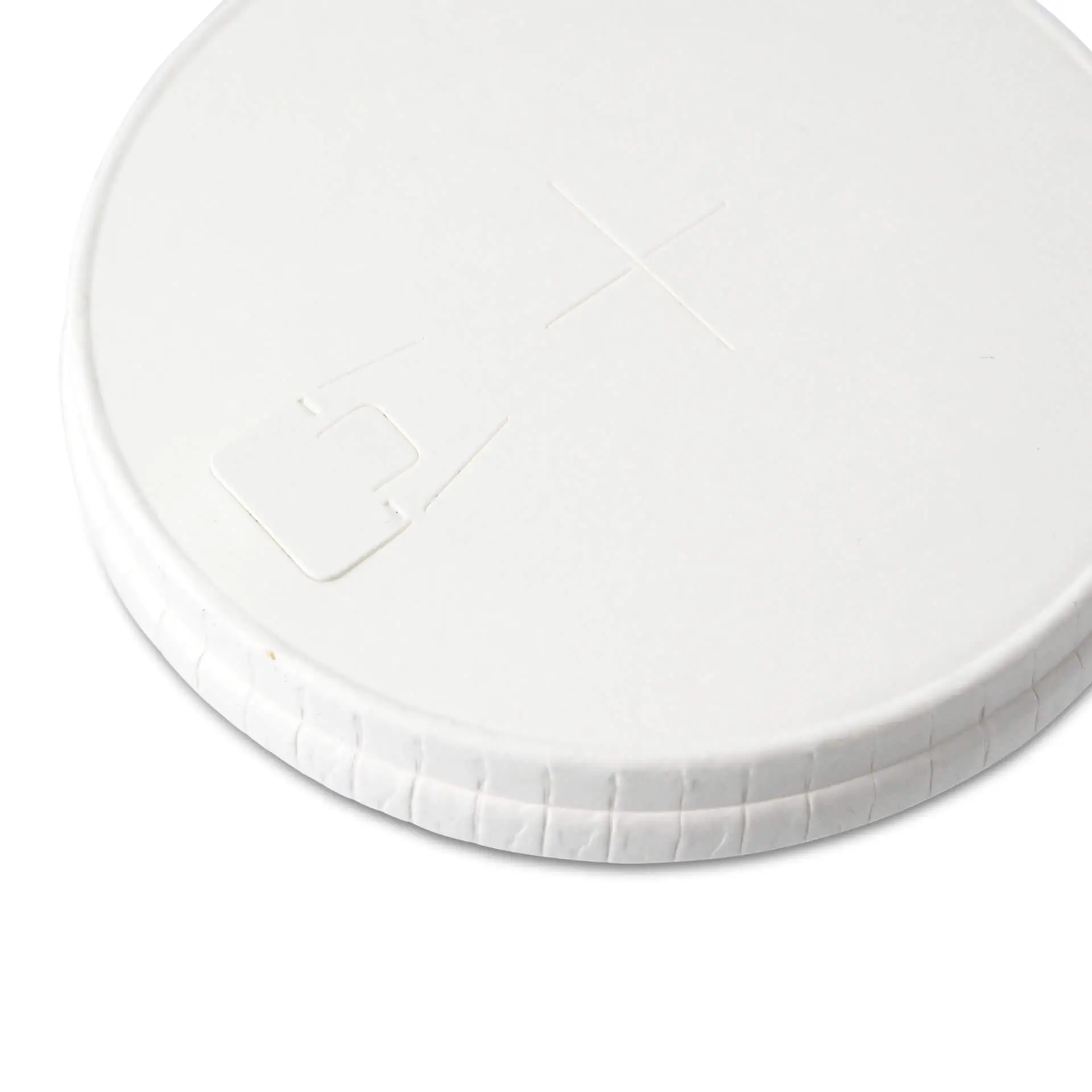 Paper-lids Ø 80 mm, white, drinking + straw hole