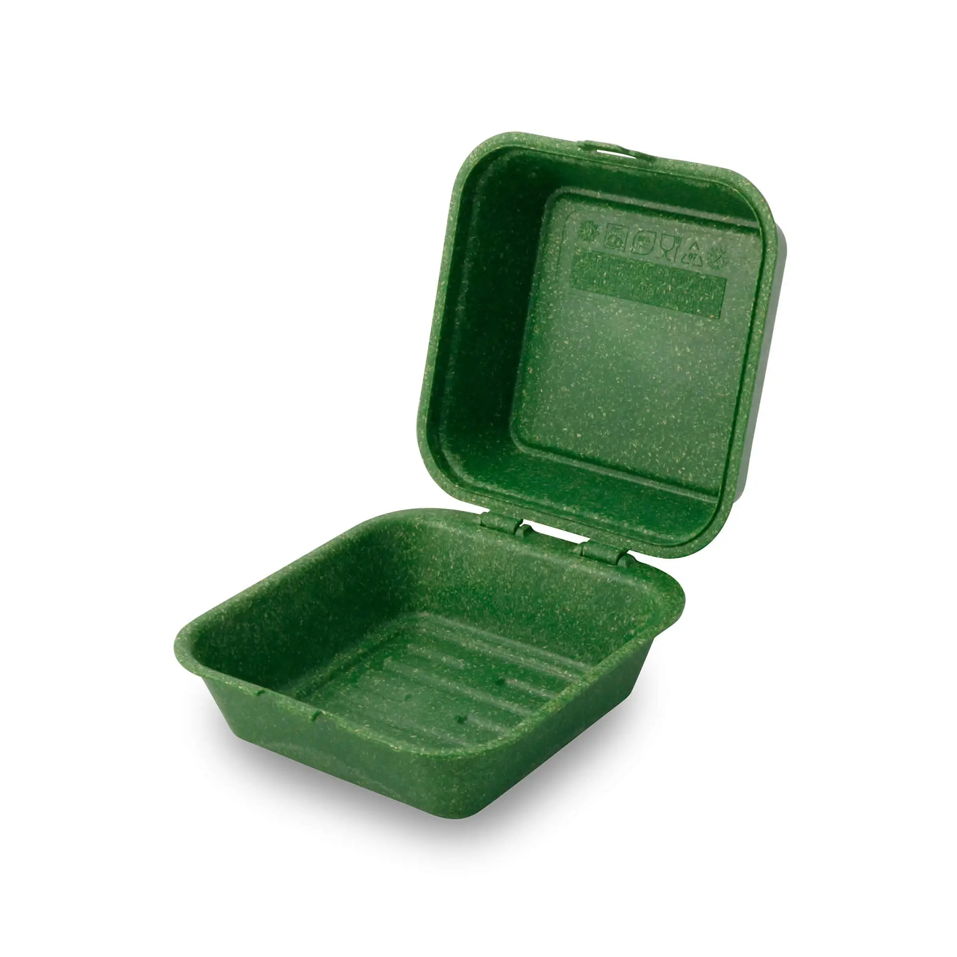 Reusable burger boxes "merways Box" 16 x 15 x 8.5 cm, spinach / dark green