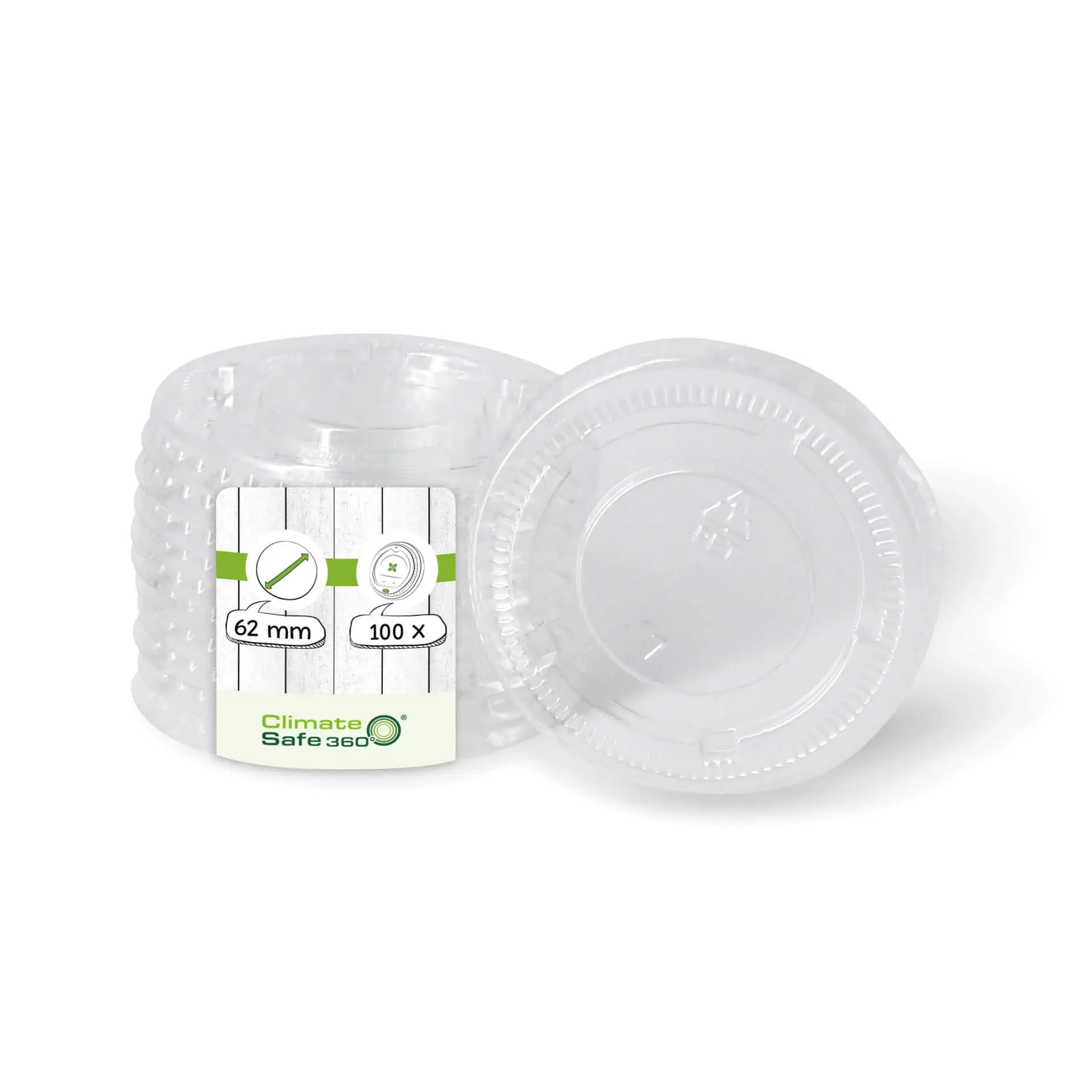 PET-lids Ø 62 mm, clear, round