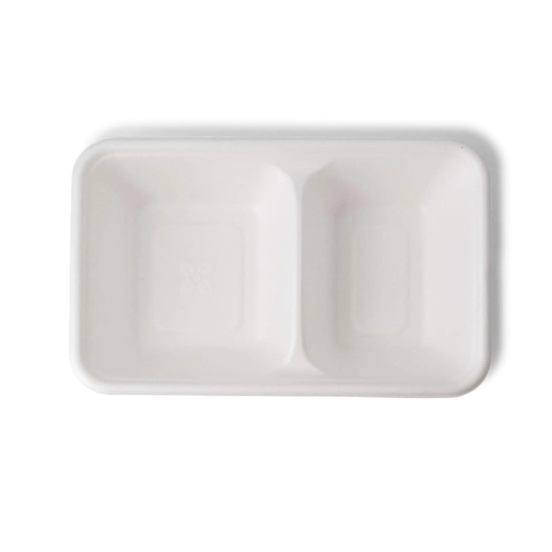 Sugarcane-menu-trays 1000 ml, 23 x 14.5 x 5 cm, 2 compartments, rectangular