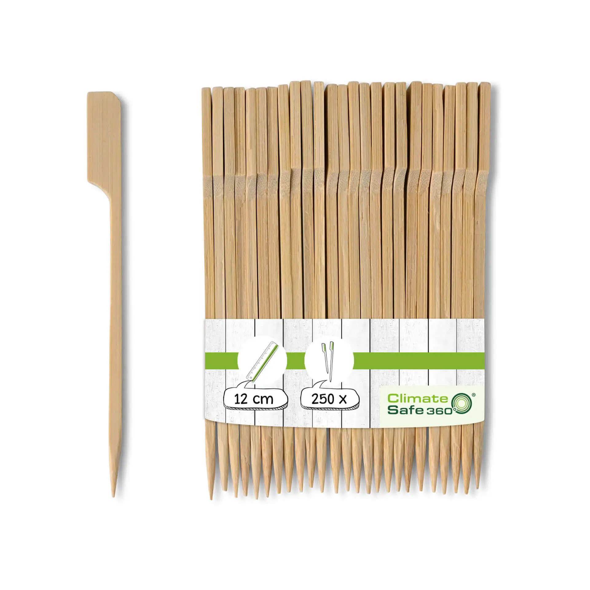 Bamboo paddle skewers 12 cm, untreated