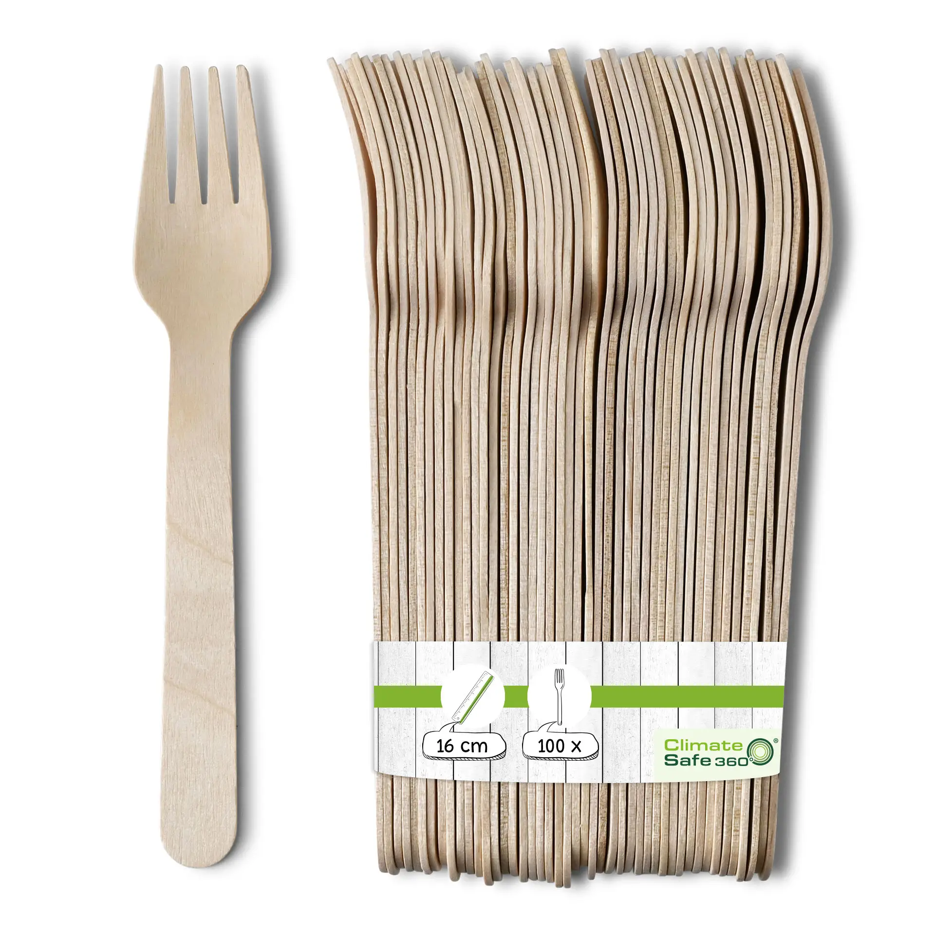 Wooden forks 16 cm, bio-coated