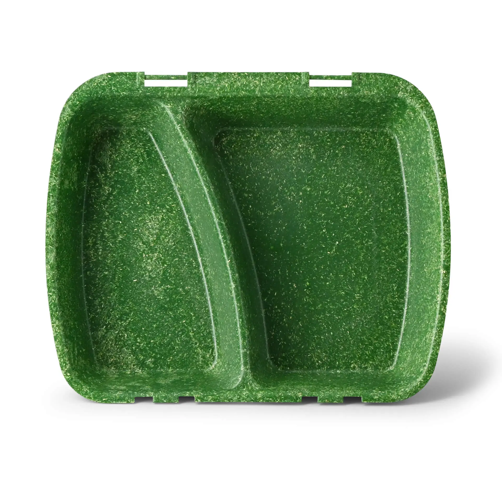 Reusable meal containers "merways Box" 24.5 x 20 x 4.5 cm, 2 compartments, HP4/2, spinach / dark green