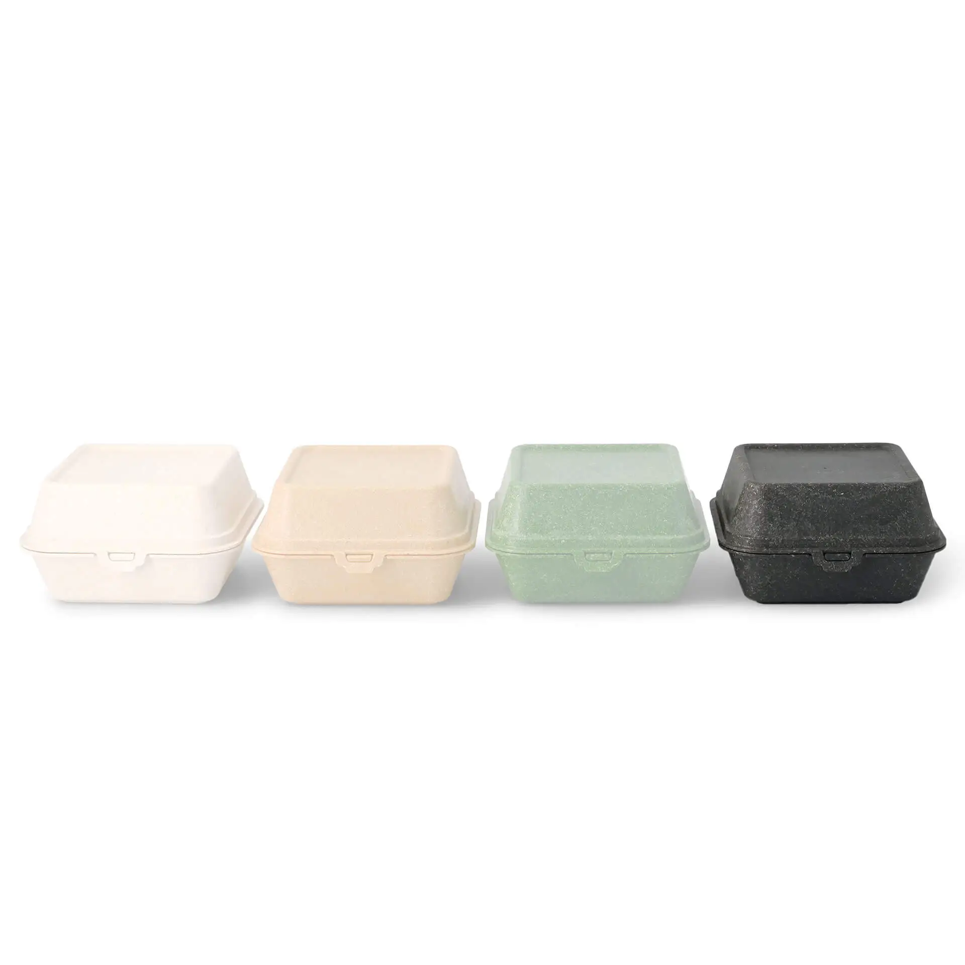 Reusable burger boxes "merways Box" 16 x 15 x 8.5 cm, pepper / grey