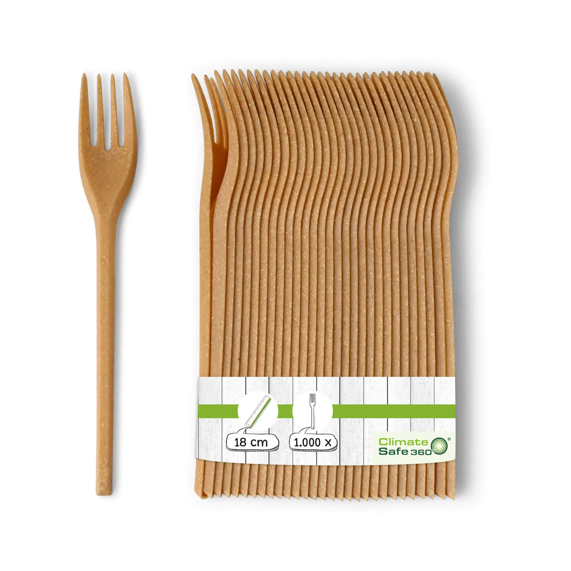 Reusable forks 18 cm, caramel / brown