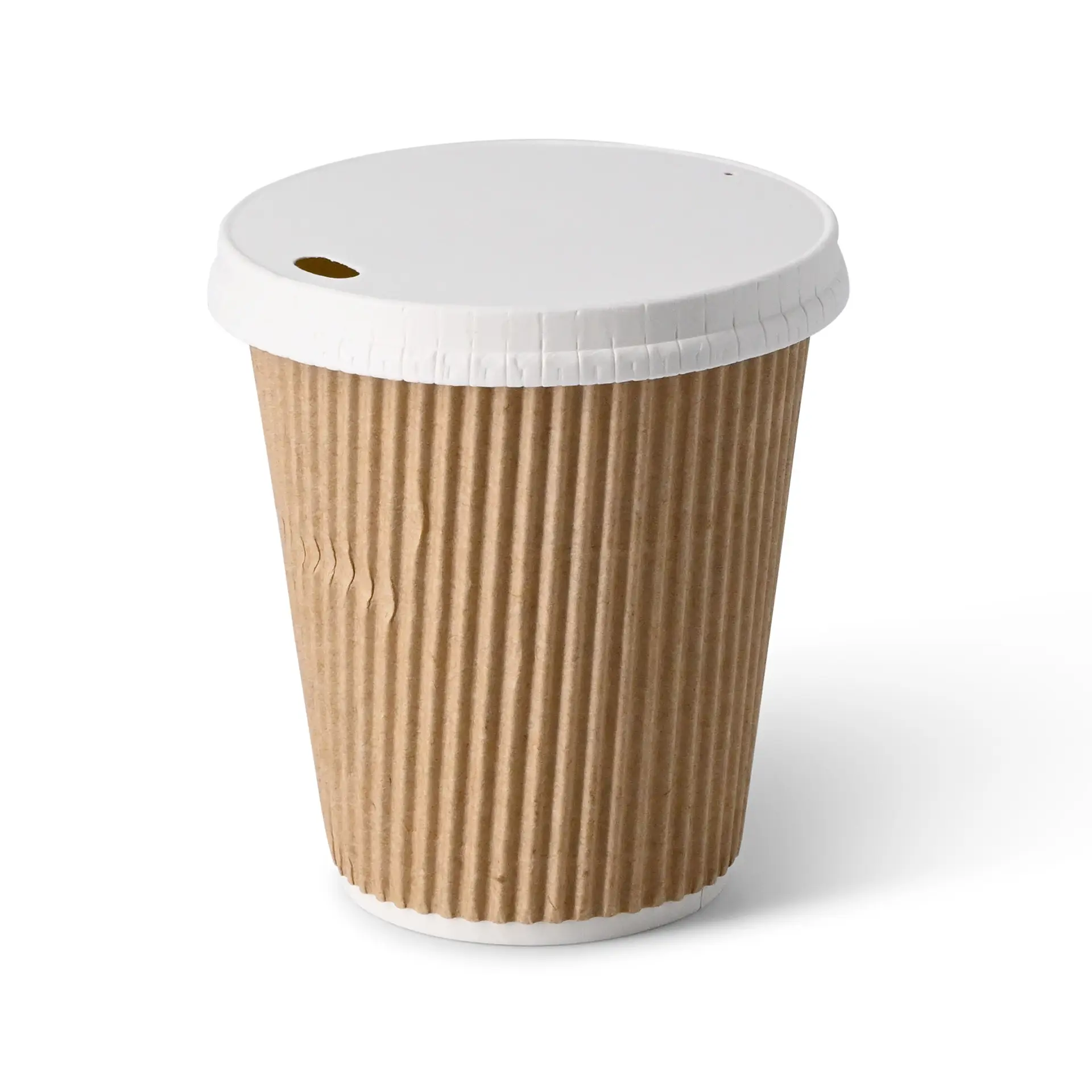 10 oz Take away coffee cups (coated) / Ripple cups, Ø 80 mm, brown, inner white