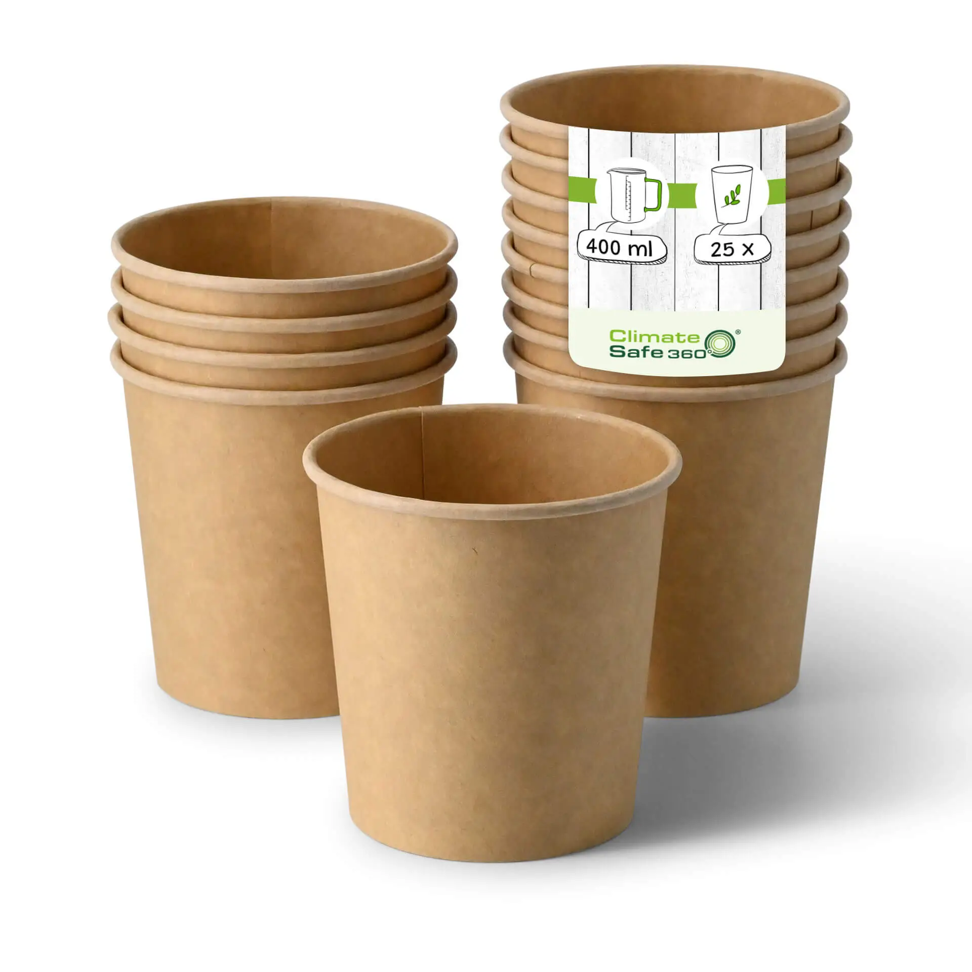 Soup cup to go made of cardboard (Premium) 16 oz, Ø 95 mm, brown