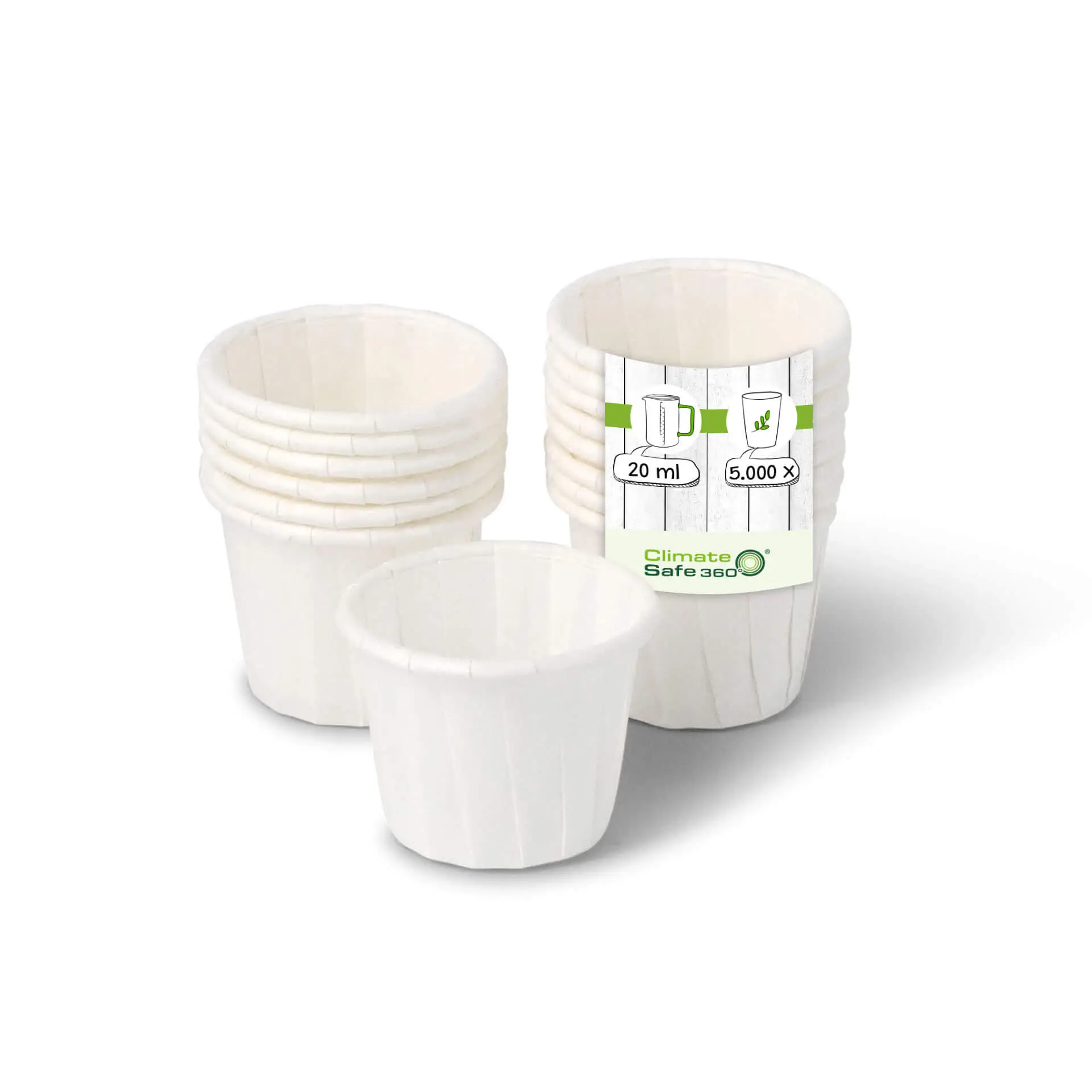 20 ml / 0.7 oz Paper cups, white