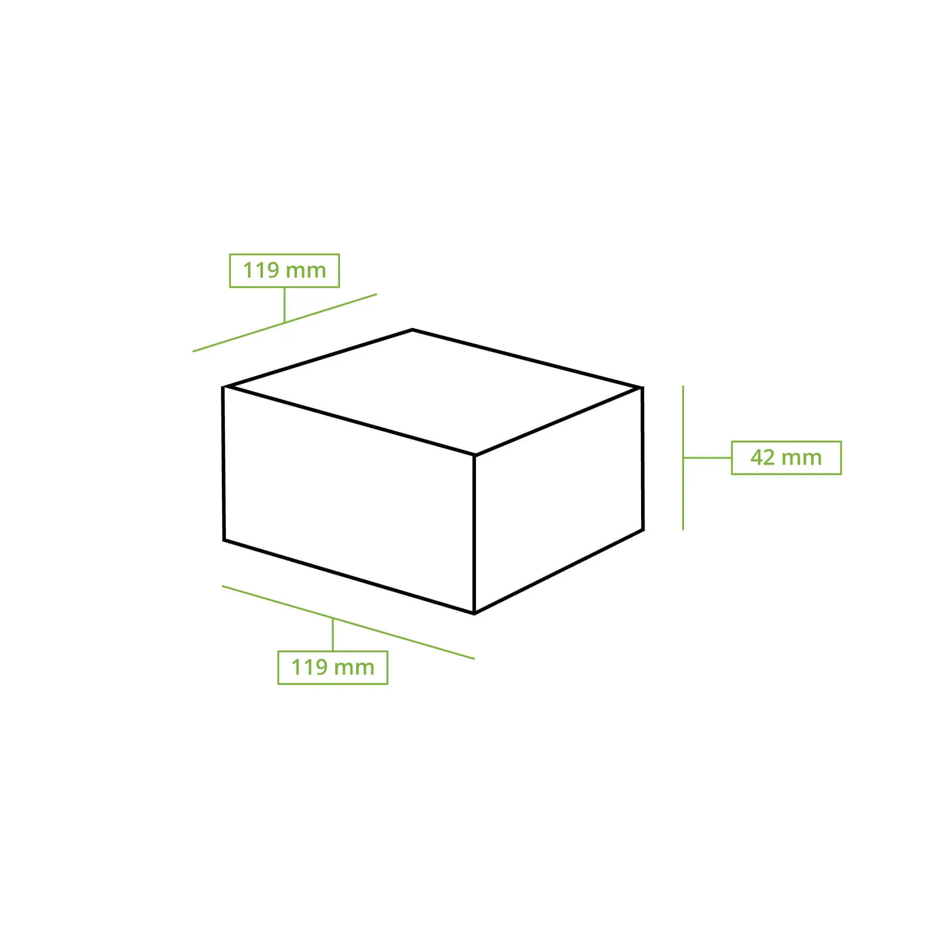 Cardboard- window boxes 12 x 12 x 4 cm, 600 ml, cellulose-window, white, foldable