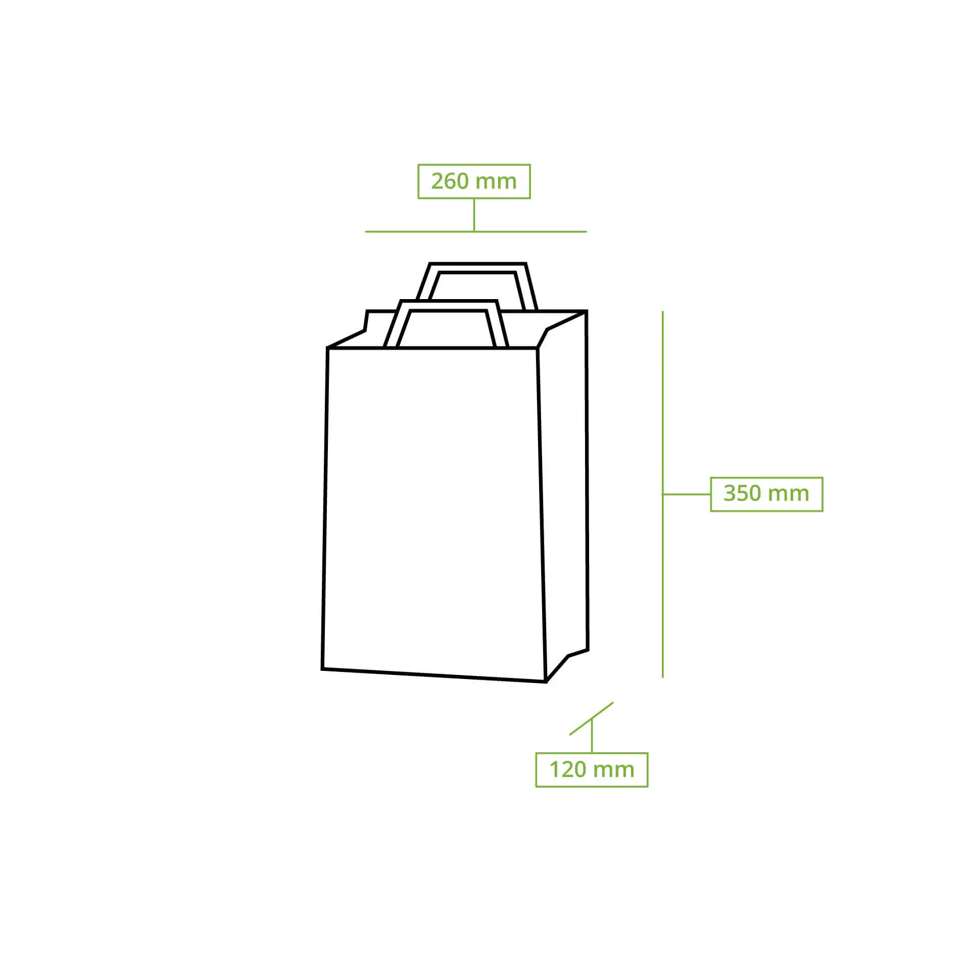 Recycling paper-carrier bags L, 26 x 12 x 35 cm, brown