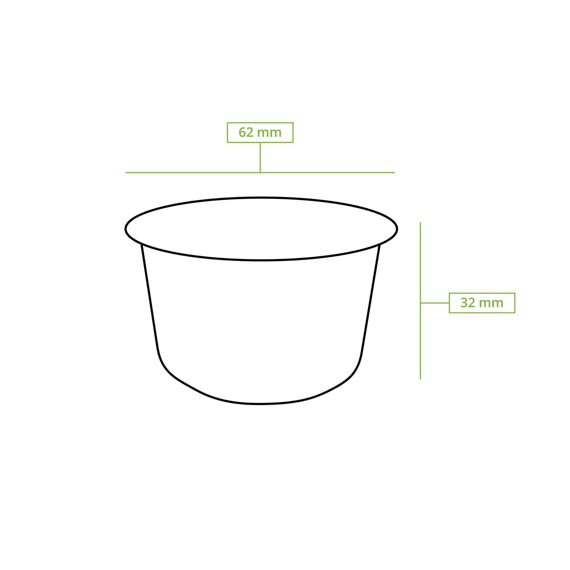 50 ml, Ø 62 mm, Sugarcane-portion cups, round