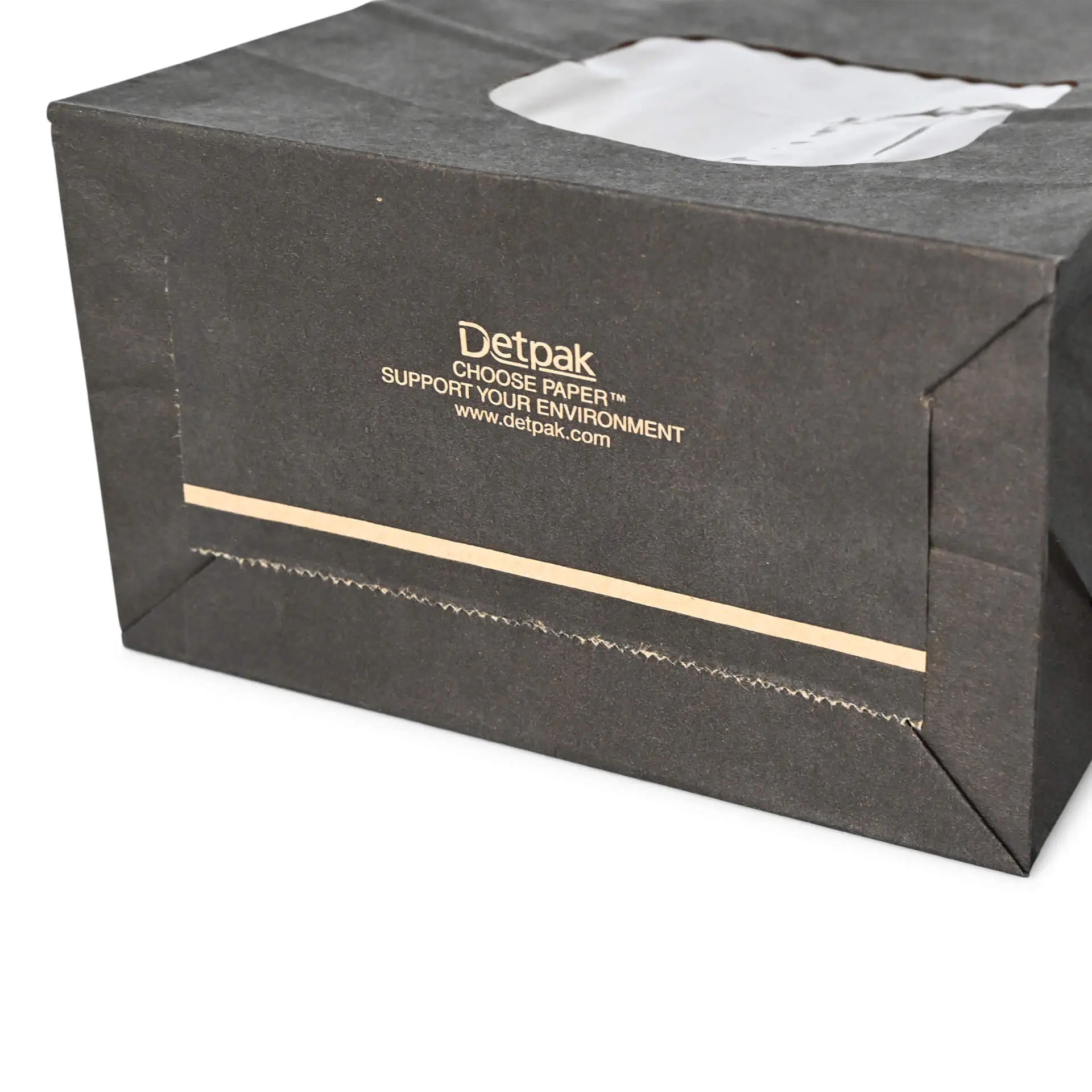 Block bottom bags M, 11.5 x 7 x 24.5 cm, PP-foil, black, tin tie, kraft paper