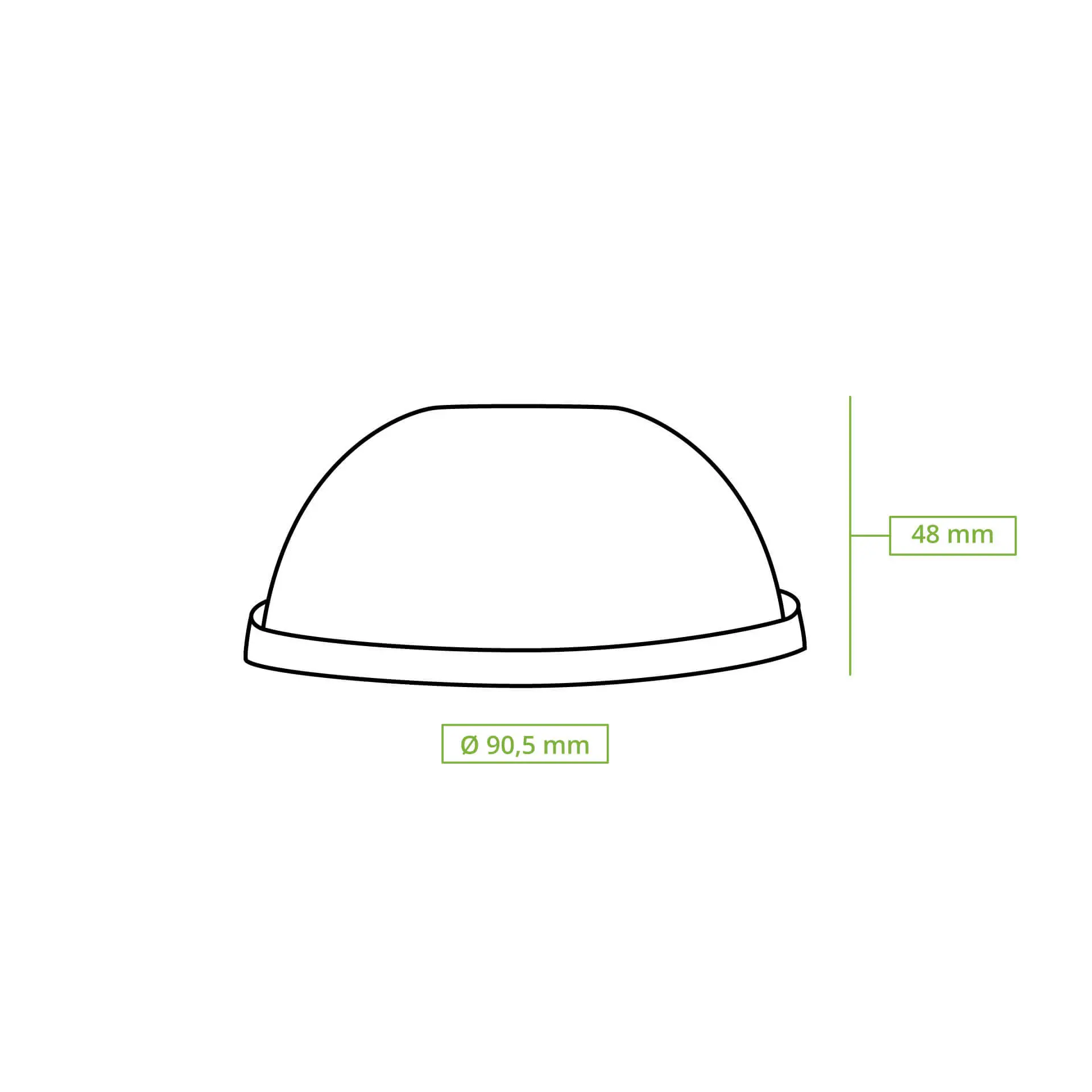 rPET dome lids Ø 90,5 mm, straw hole