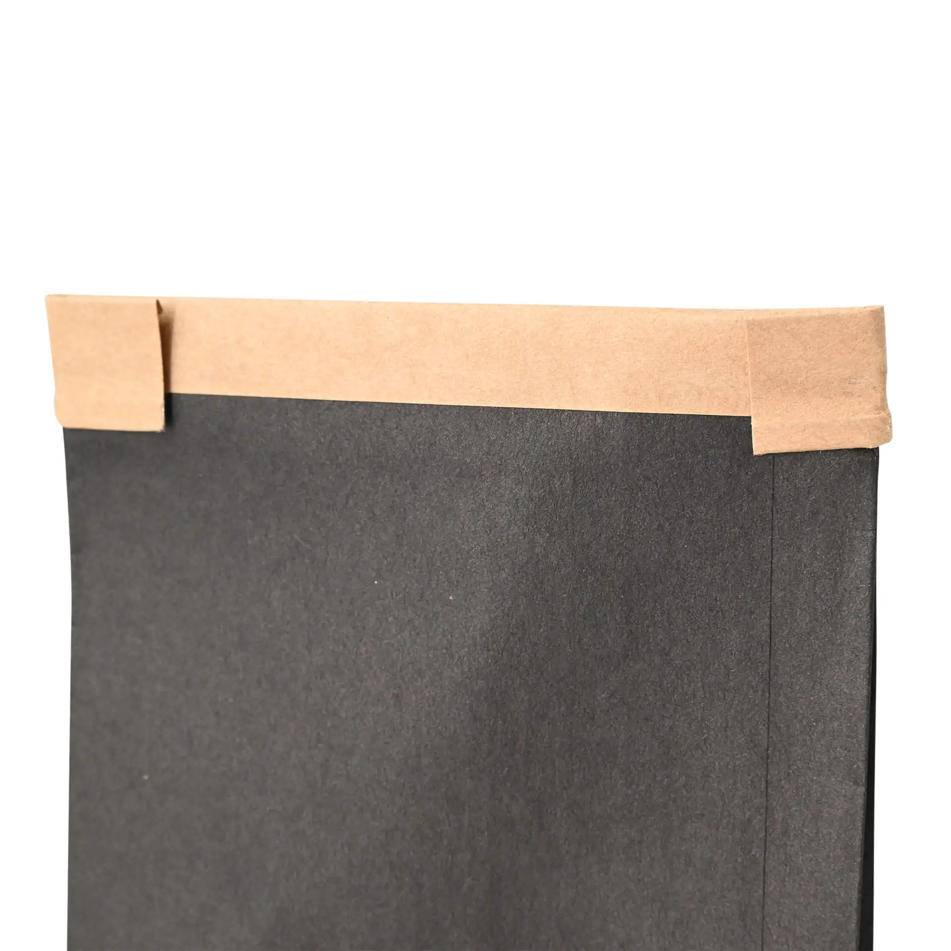 Block bottom bags with window S, 9 x 4.5 x 26 cm, PP-foil, black, tin tie, kraft paper