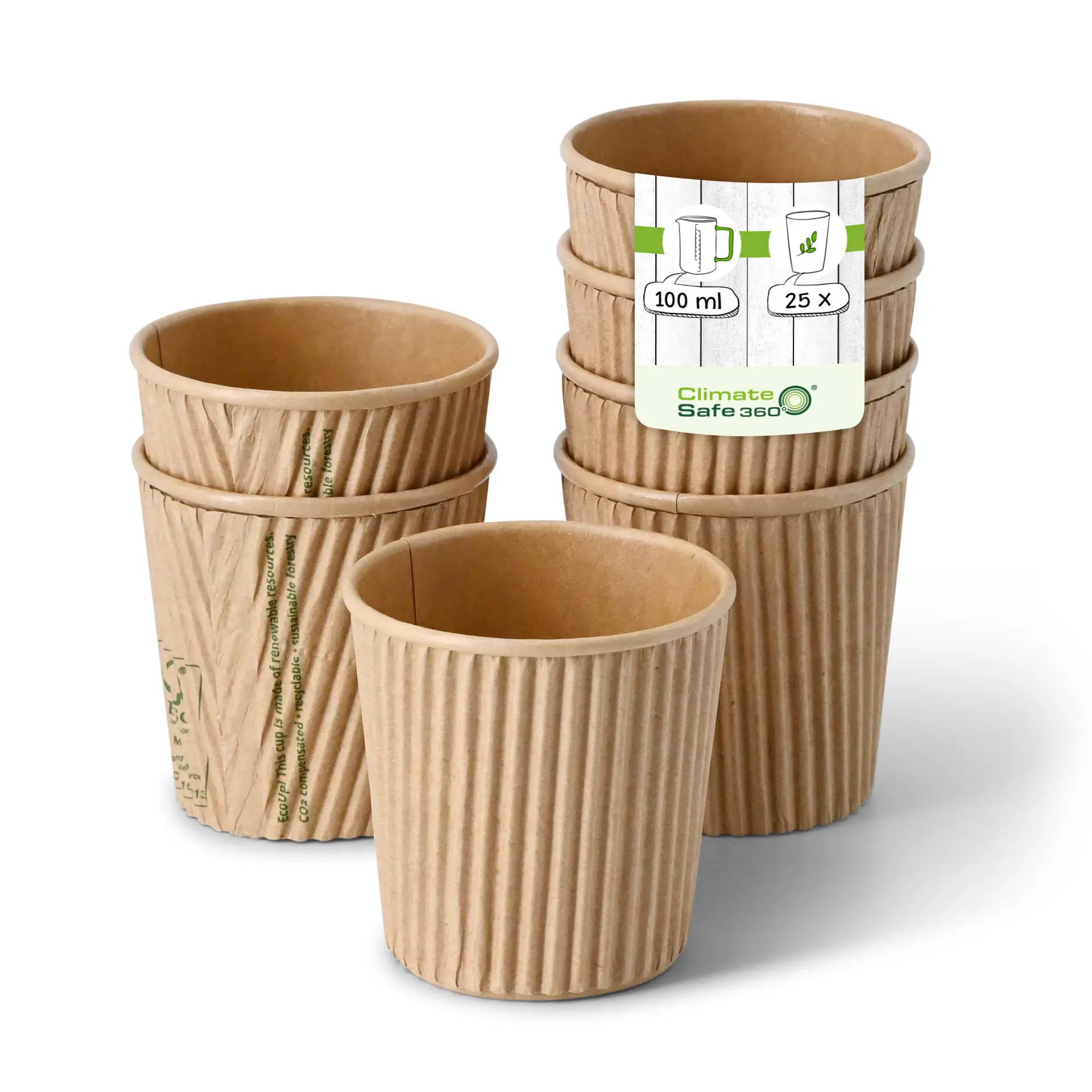 4 oz Ripple cups / Coffee cups, Ø 62 mm, kraft