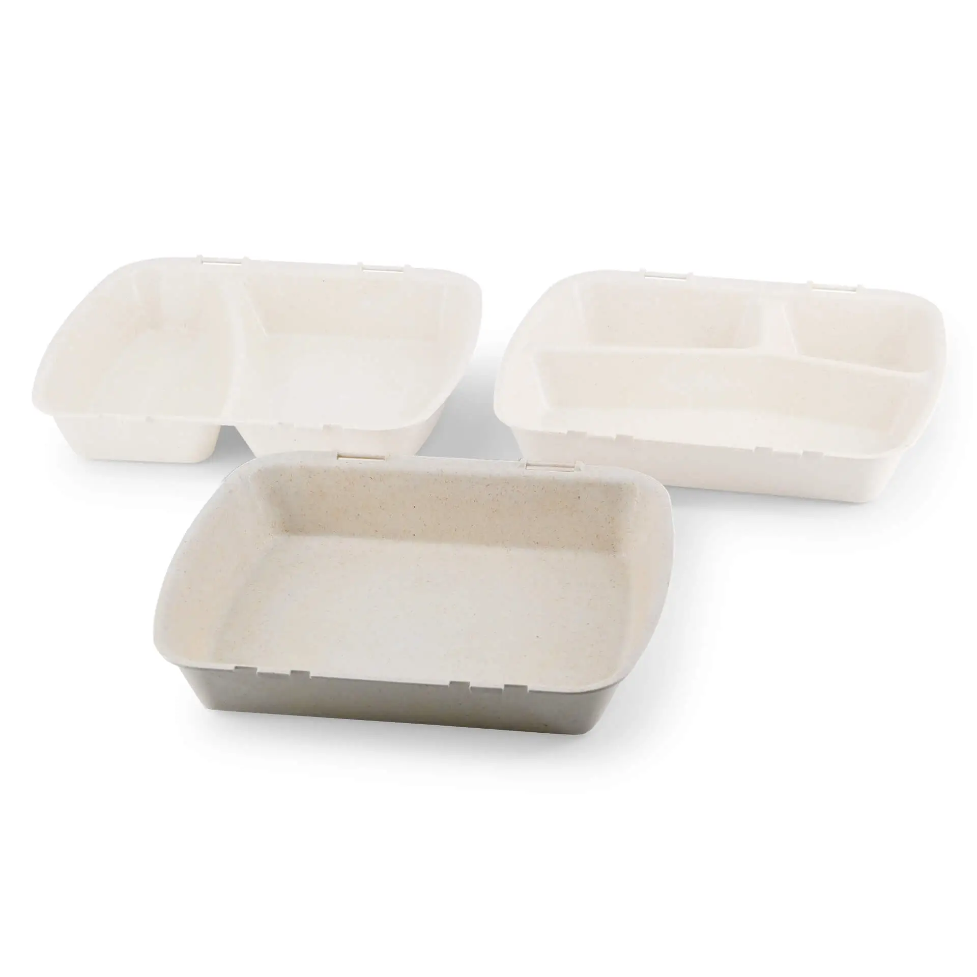 Reusable menu-containers merways-Box 24,5 x 20 x 4,5 cm, HP4, cashew / creamy white