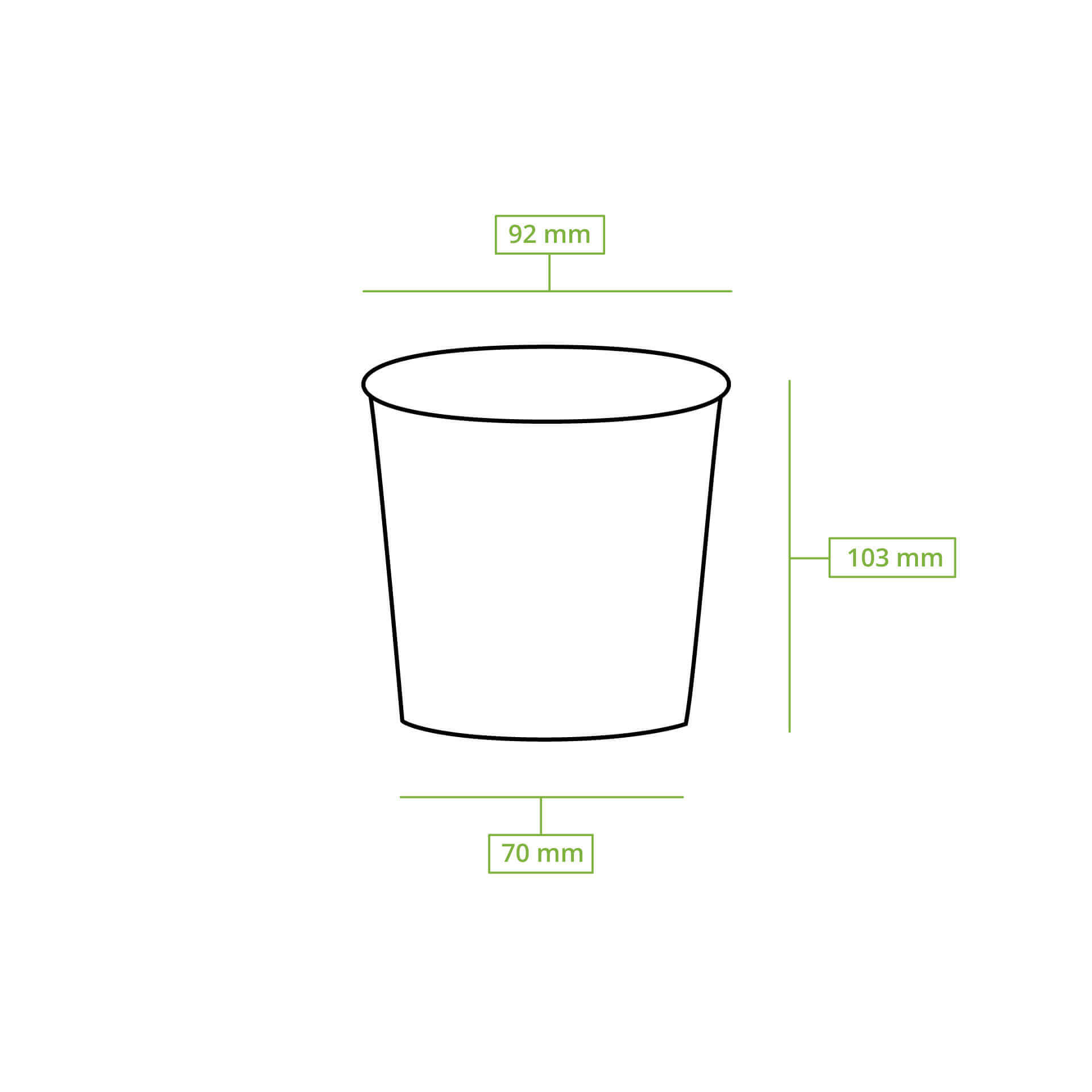 Eisbecher aus Pappe XXL, 400 ml, max. 450 ml, Ø 92 mm, braun