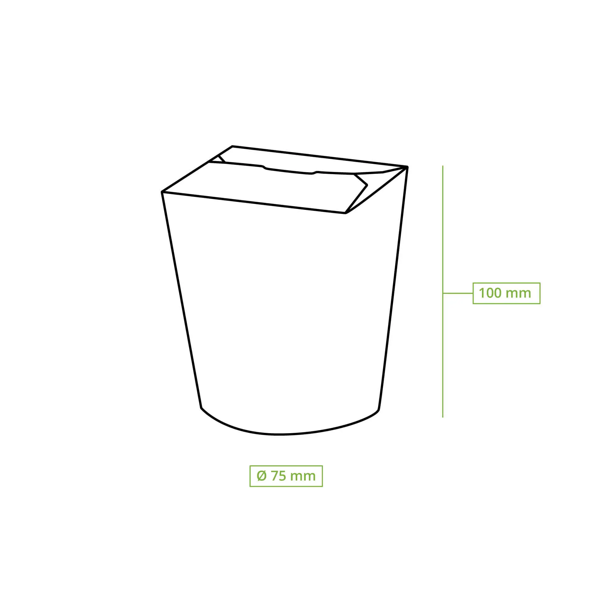 Noodle Boxes 400 ml, kraft, PLA-coated