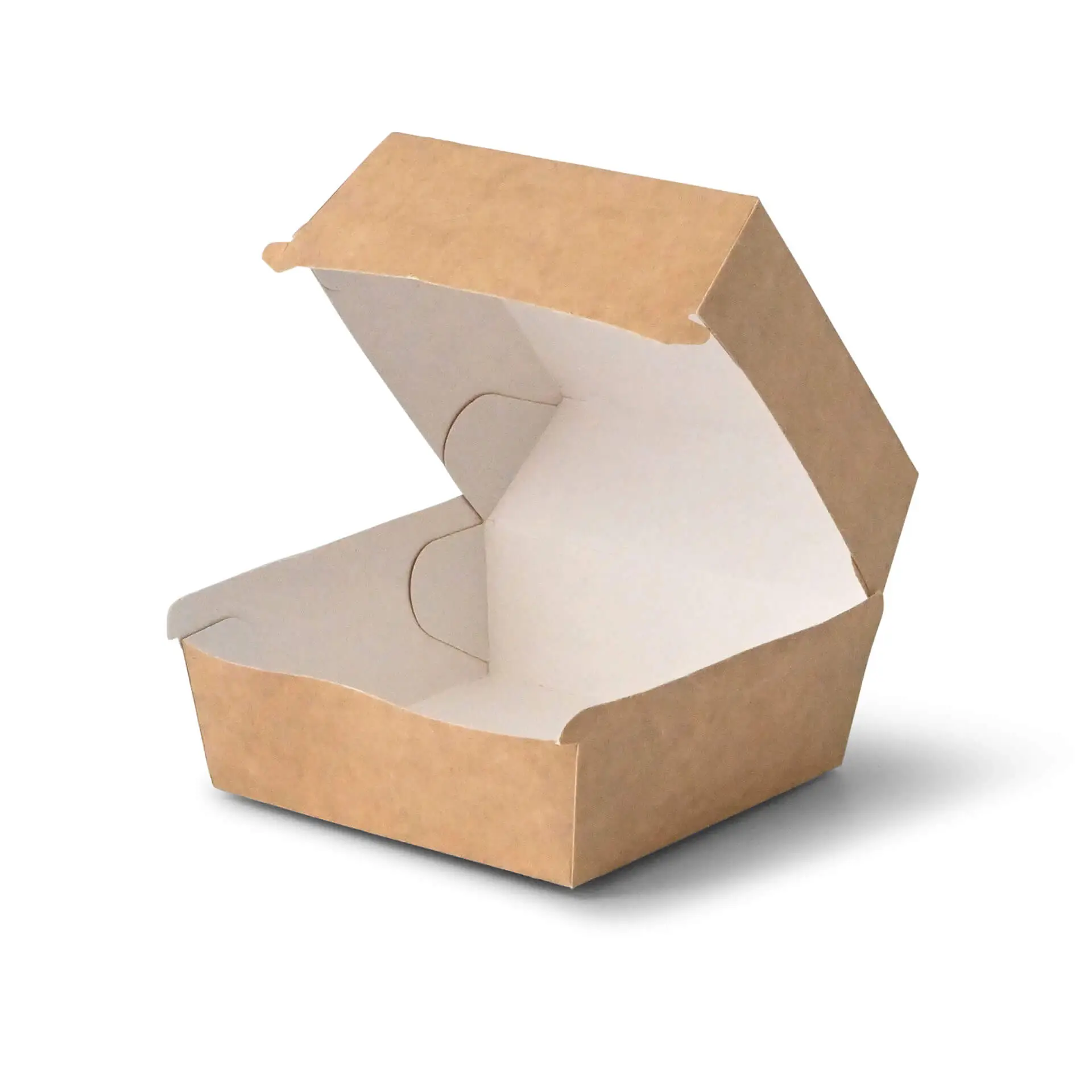 Take-away burger boxes 11 x 11 x 8 cm, kraft-white