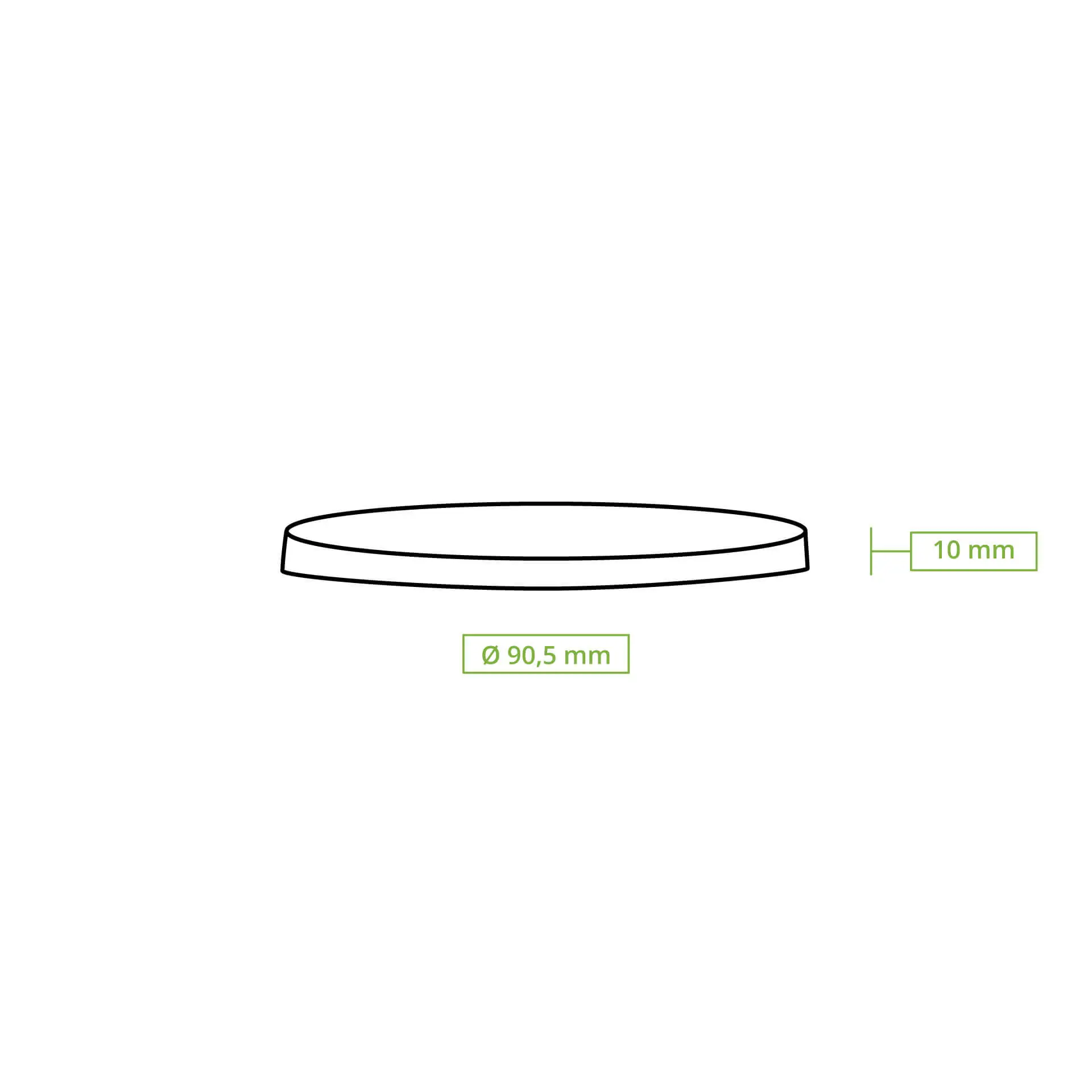 rPET flat lids Ø 90,5 mm, straw hole