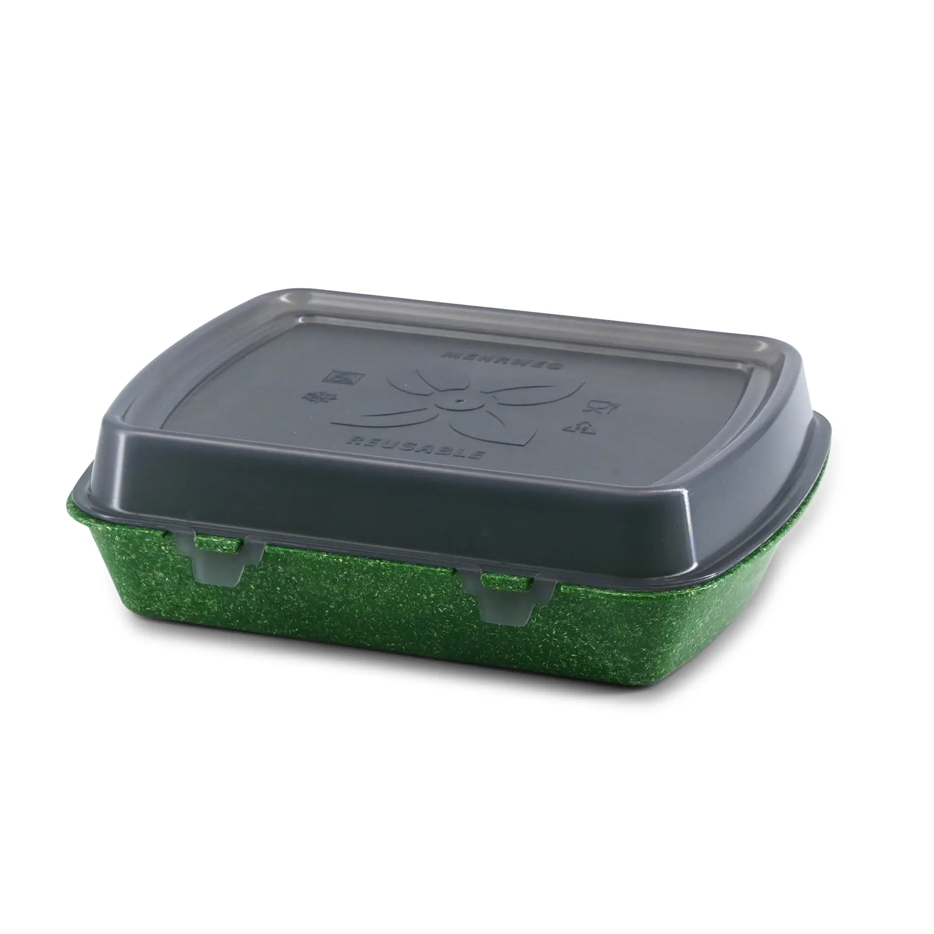 Reusable menu-containers merways-Box 24,5 x 20 x 4,5 cm, HP4, spinach / dark green